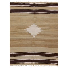 Tappeto vintage Tan in mohair turco 4'2 x 5'4