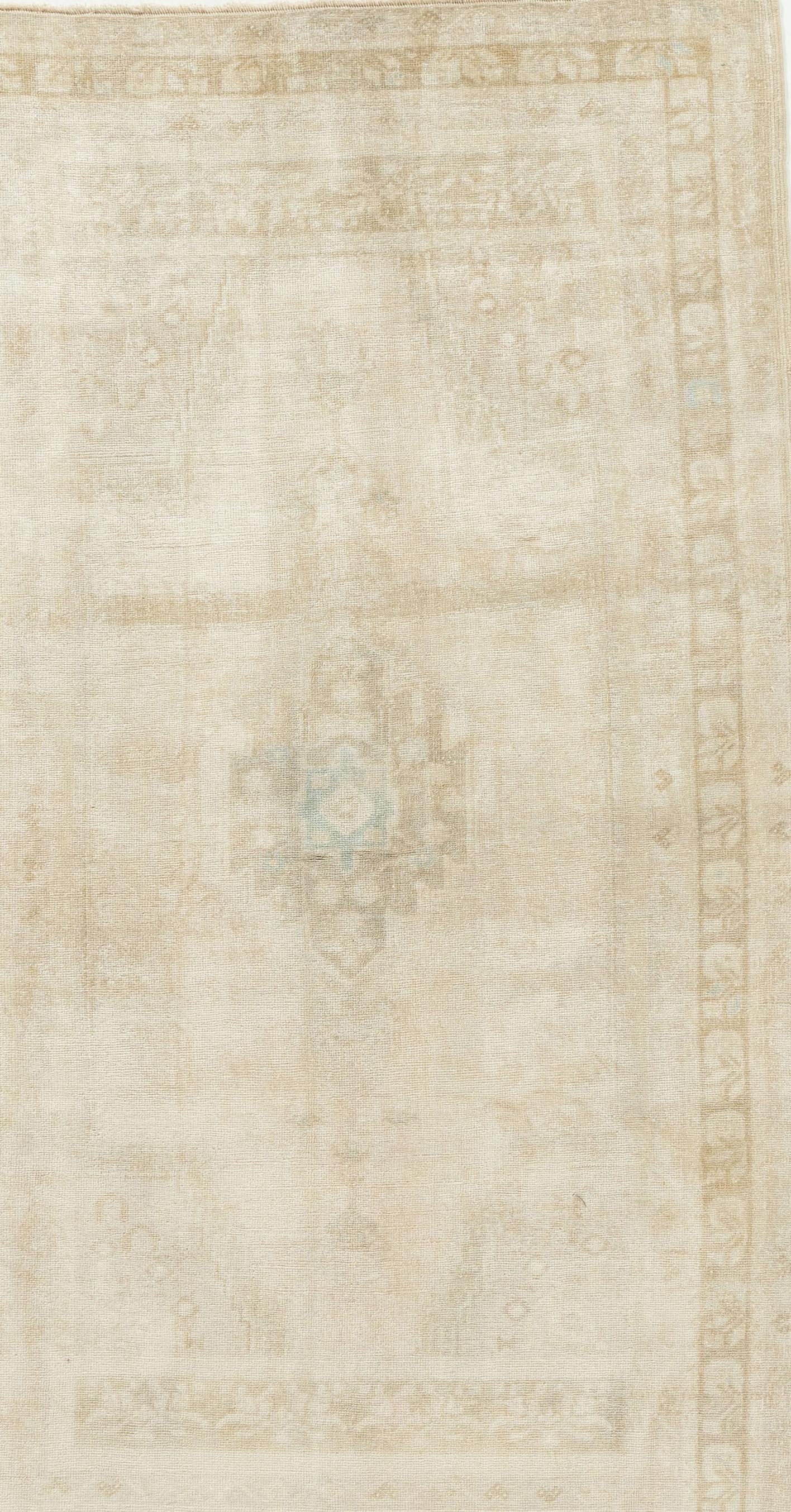 Lana Vintage Tan Oushak turco 3'9 X 6'6 in vendita
