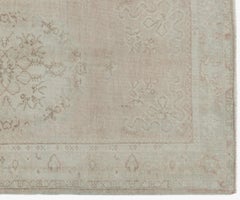 Vintage Turkish Tan Oushak Area Rug, Hand-Woven Wool, 3'4" x 6'2"