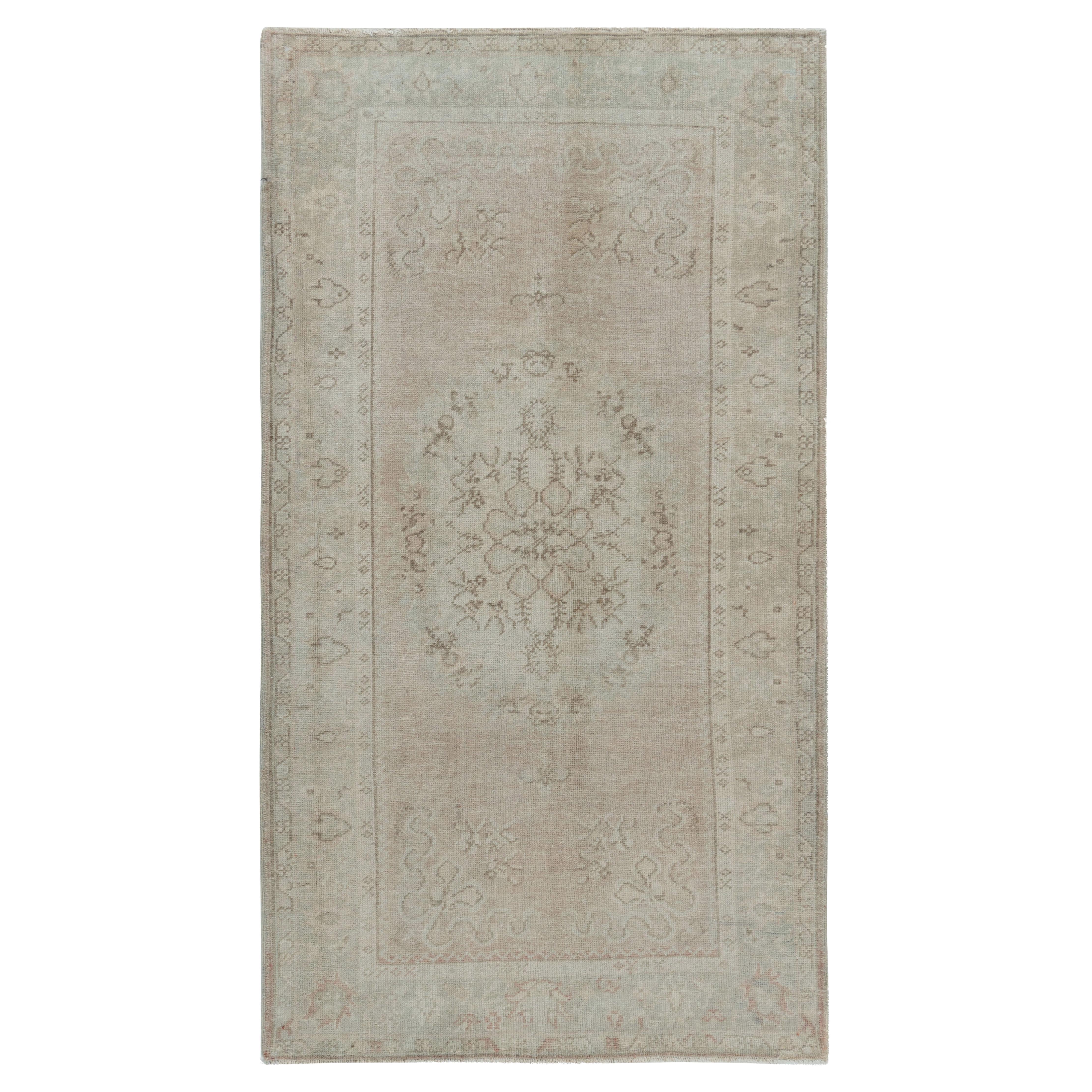 Vintage Tan Turkish Oushak Area Rug
