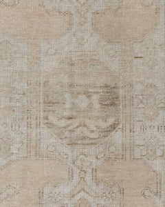 Vintage Hand-Woven Turkish Oushak Rug, Wool, Camel/Gray/Ivory, 1940 5'6x8'2