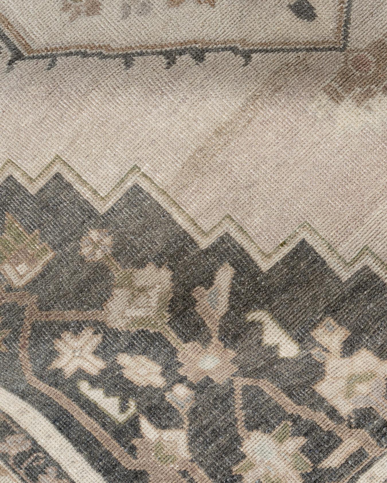 Tan Türkischer Oushak-Teppich im Vintage-Stil im Angebot 10