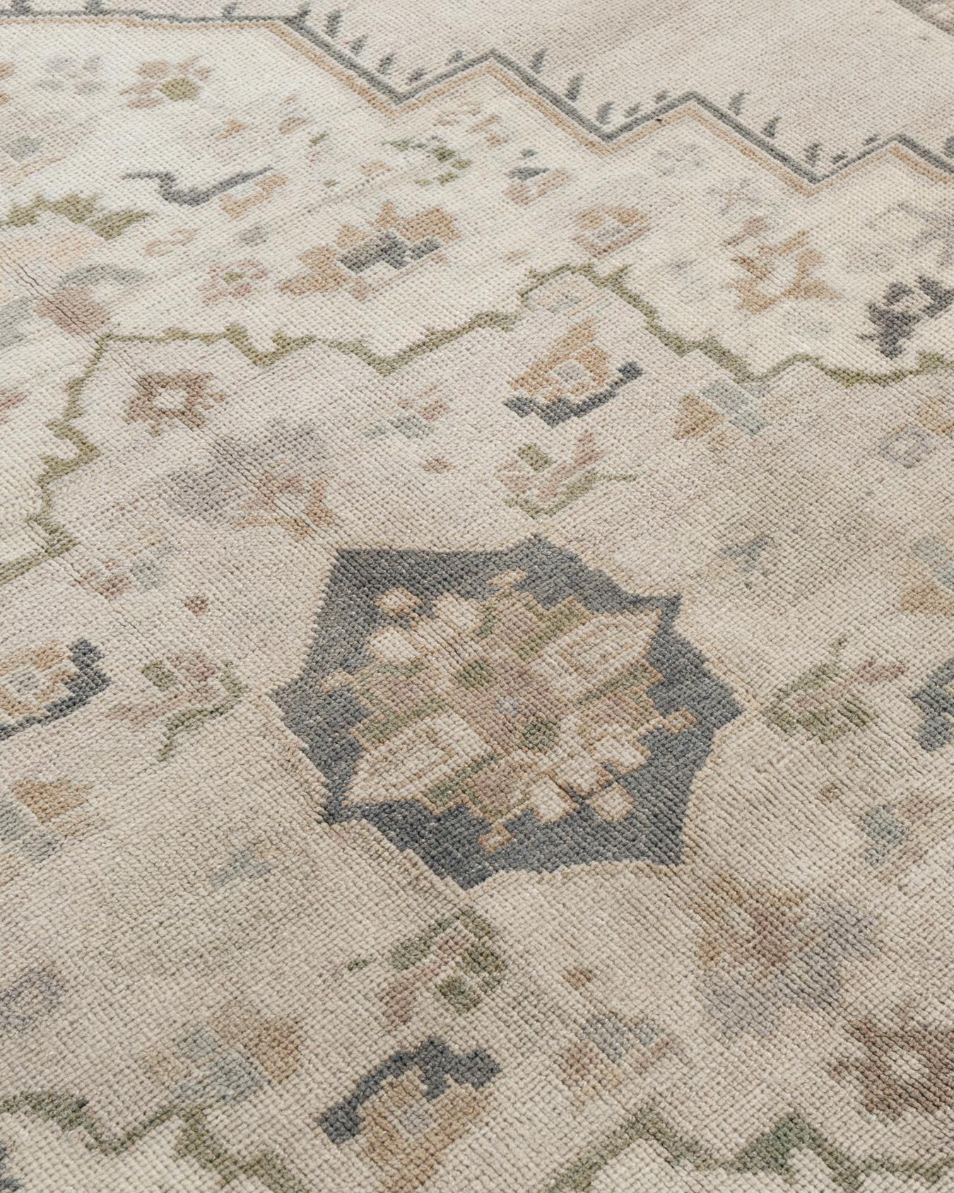 Tan Türkischer Oushak-Teppich im Vintage-Stil im Angebot 2