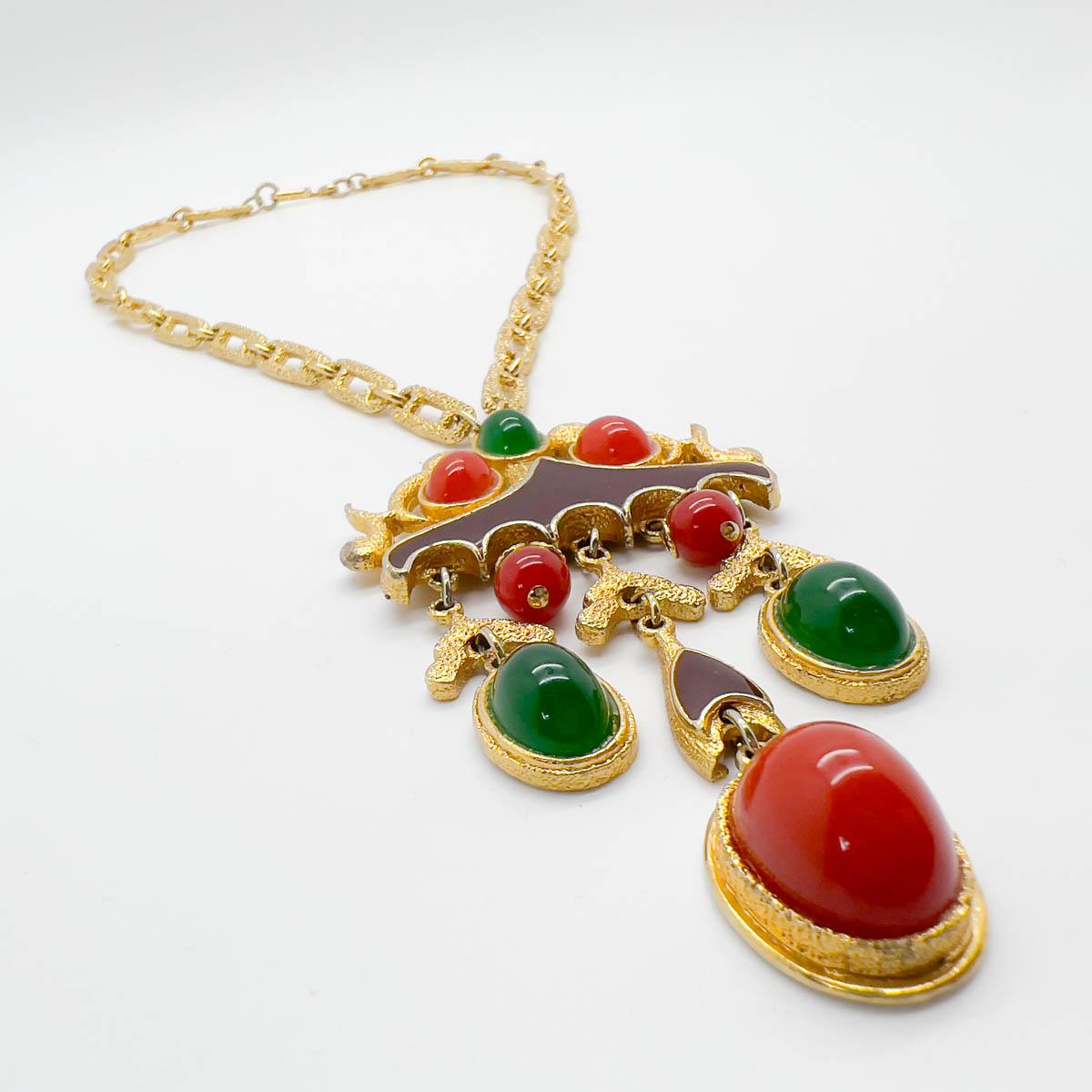 Vintage Tancer & II Asian Inspired Necklace For Sale 1
