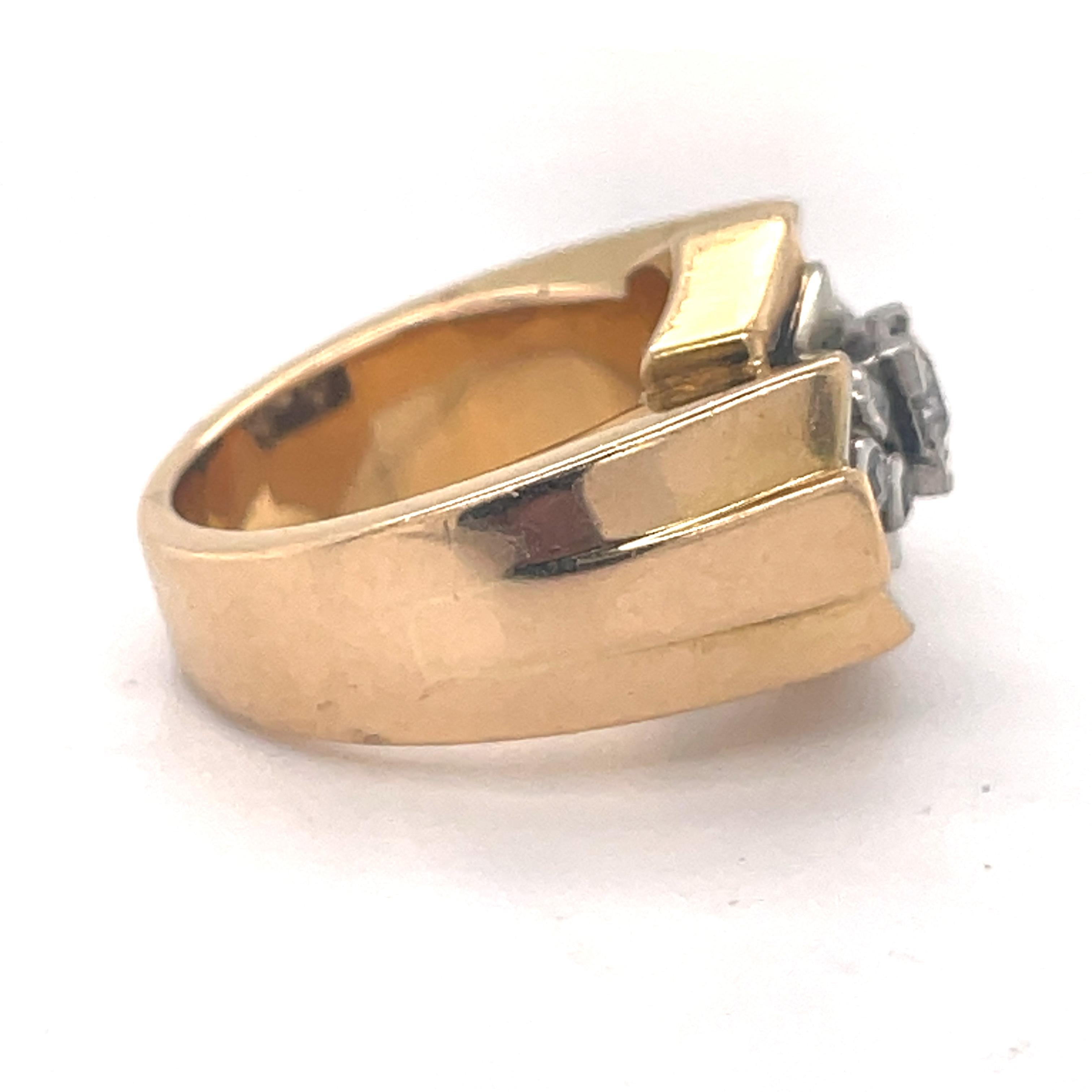 Vintage Tank ring, Geometric ring, Old European cut diamond, 18K Yellow gold

Jewelry Yellow Gold 18k  (the gold has been tested by a professional)
Total Carat Weight:0.38ct (Approx.)
Total Metal Weight: 11.94g
Size:6 US \ 16.51 mm (inner diameter)

