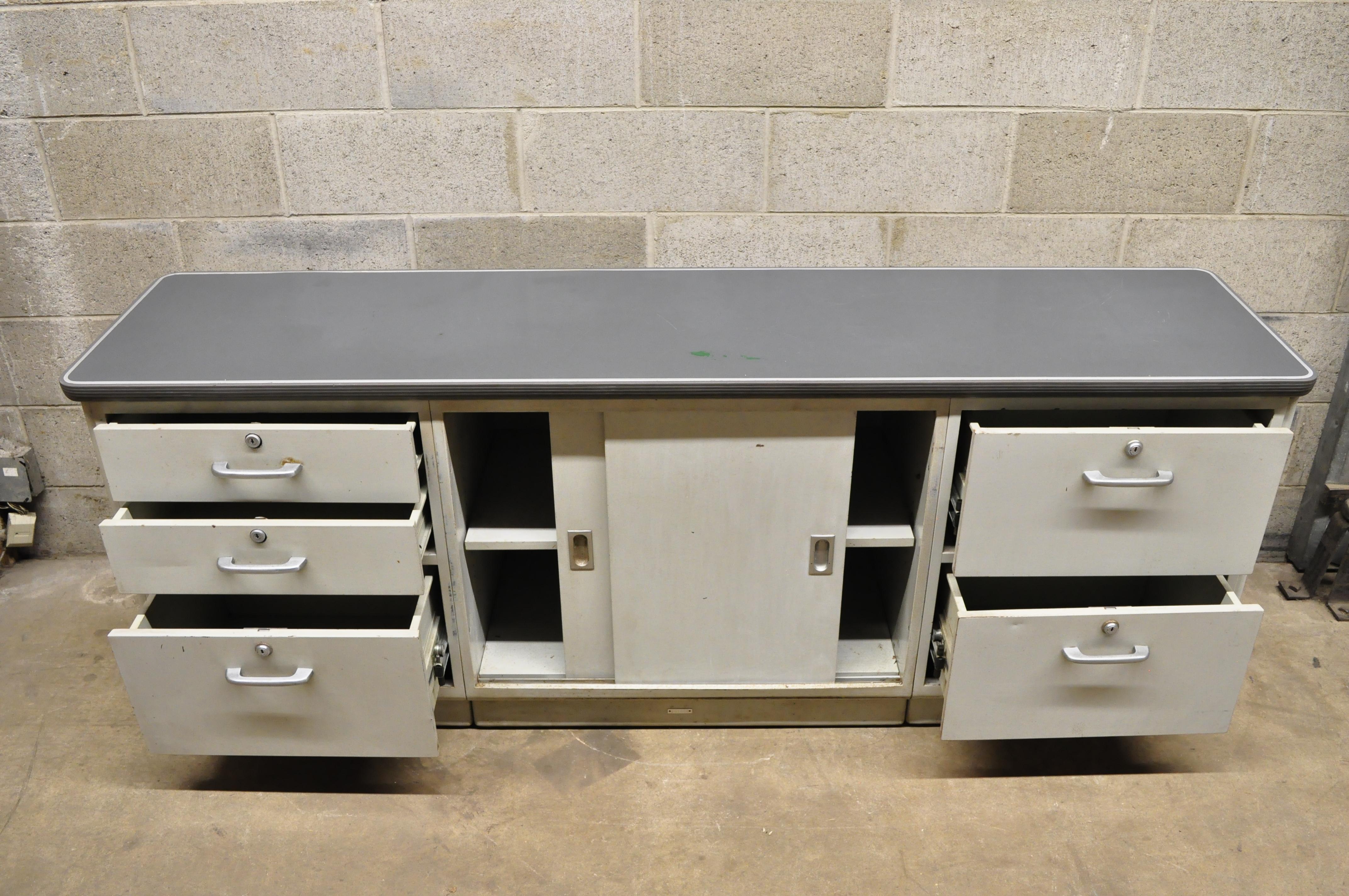 vintage metal credenza