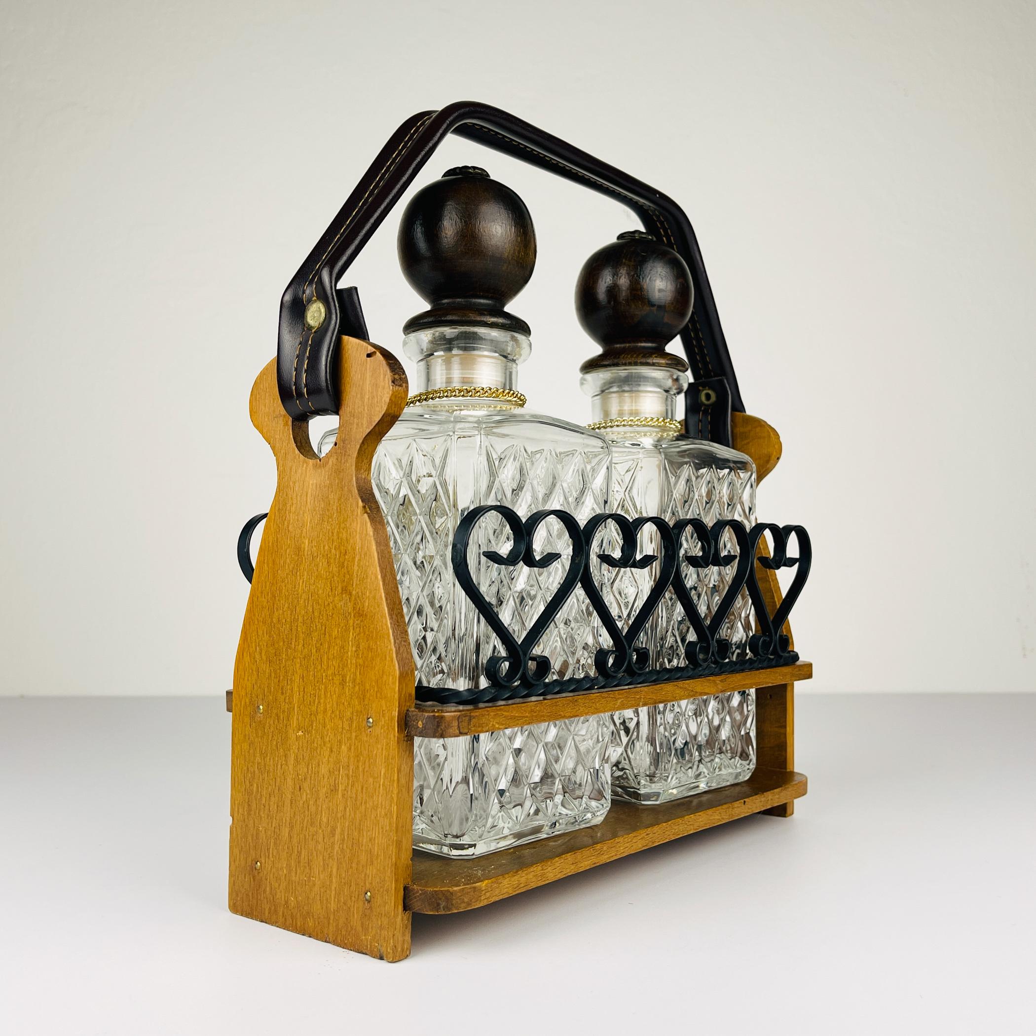 Vintage Tantalus Decanter Cognac and Whisky, Italy, 1960s For Sale 7