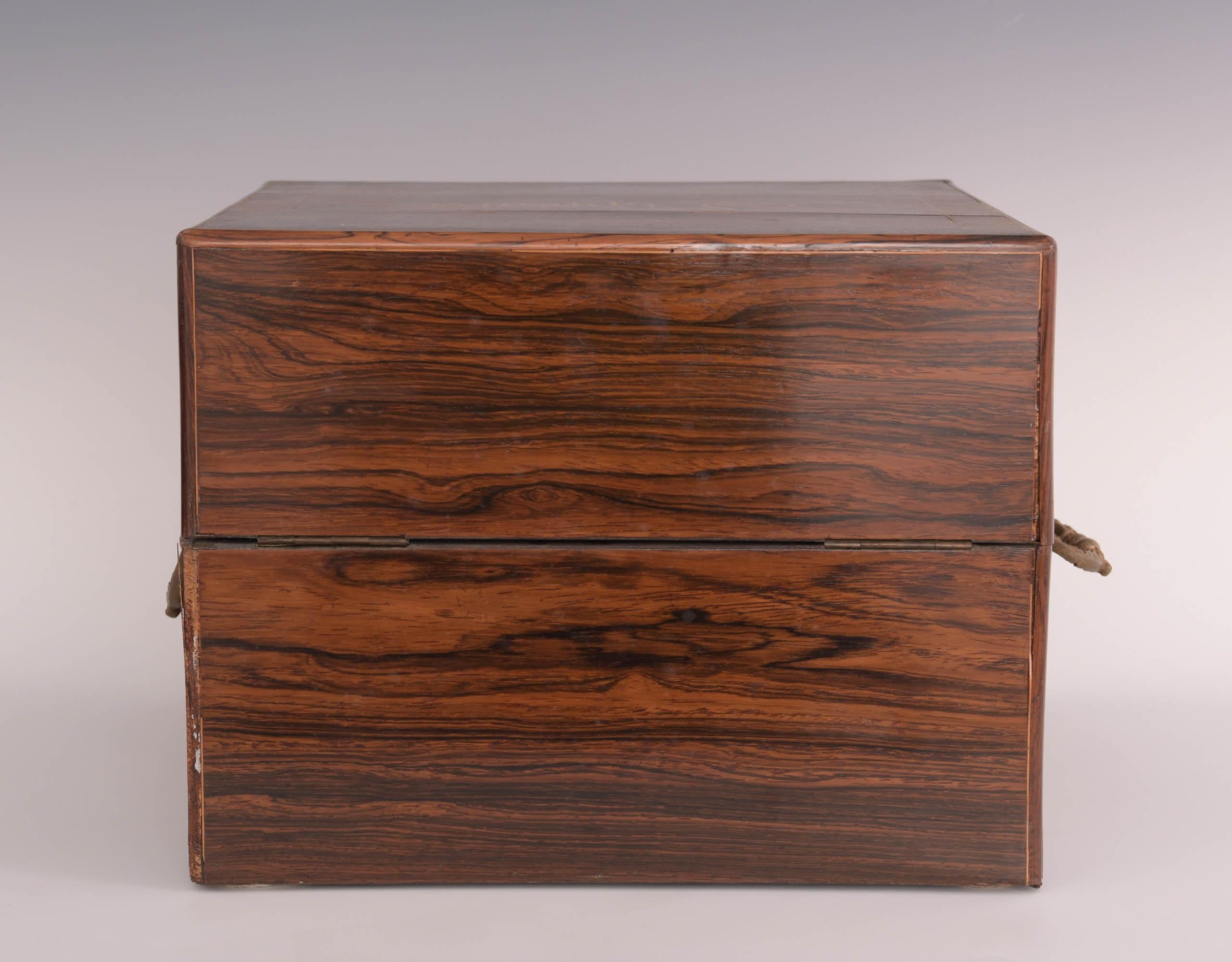 Crystal Vintage Tantalus in Inlaid Rosewood Box, circa 1840-50