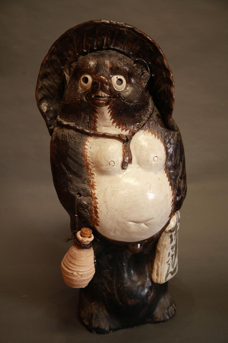 Vintage Tanuki, The Mythical Badger, Shigaraki Ware, Meiji, Early 20th