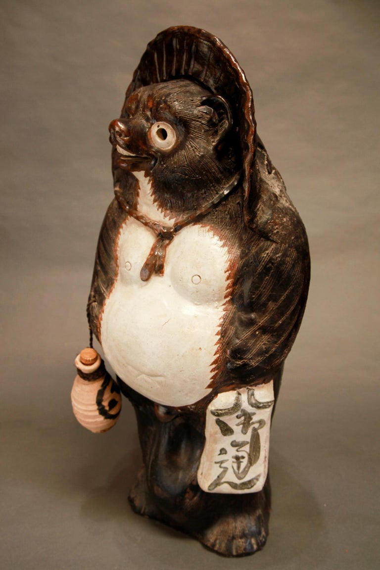Vintage Tanuki, The Mythical Badger, Shigaraki Ware, Meiji, Early 20th