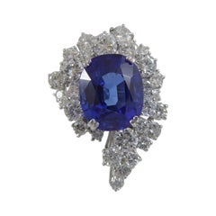 Vintage Tanzanite and Diamond Cocktail Ring in 18ct White Gold
