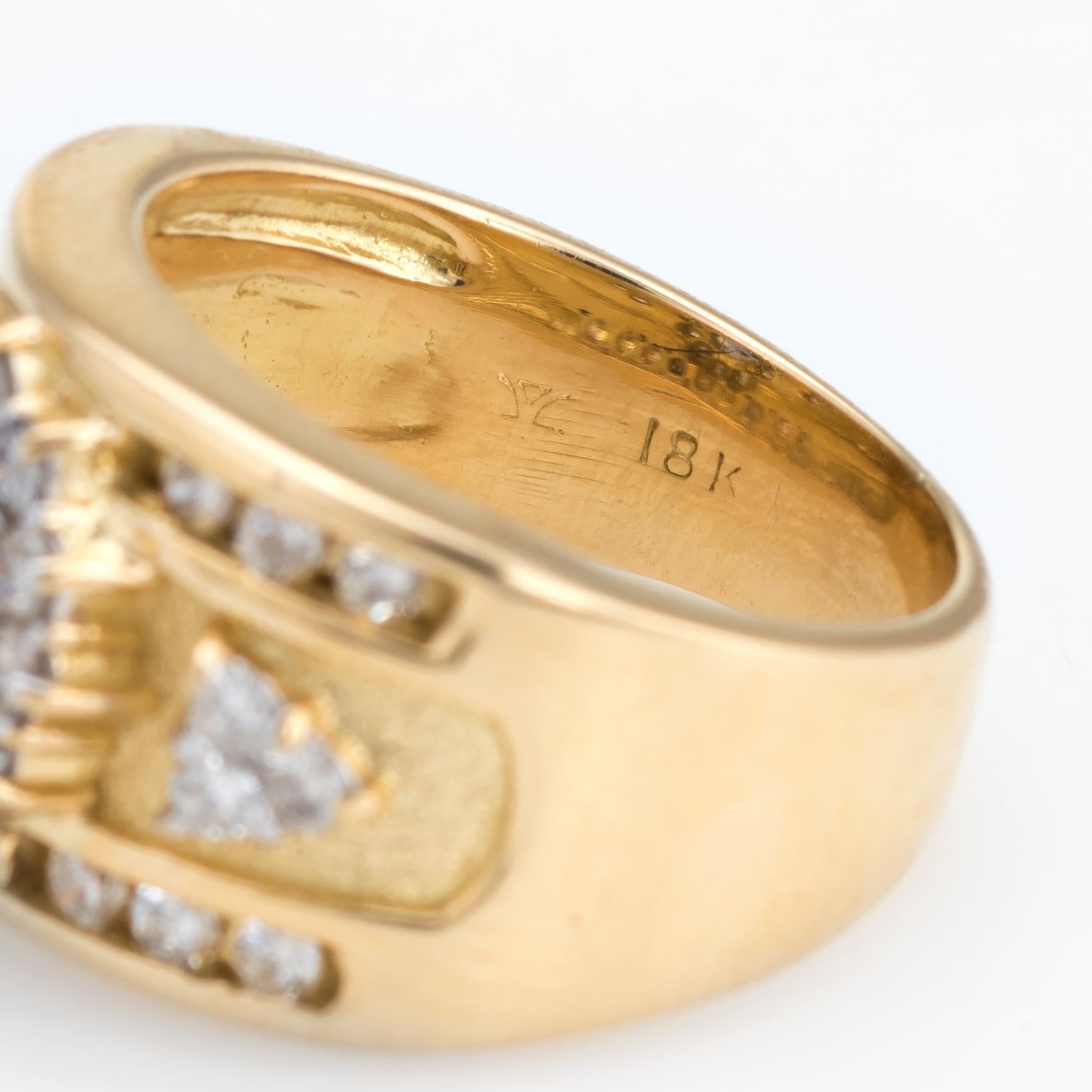 Vintage Tanzanite Diamond Ring 18 Karat Yellow Gold Cigar Band Estate Jewelry 2