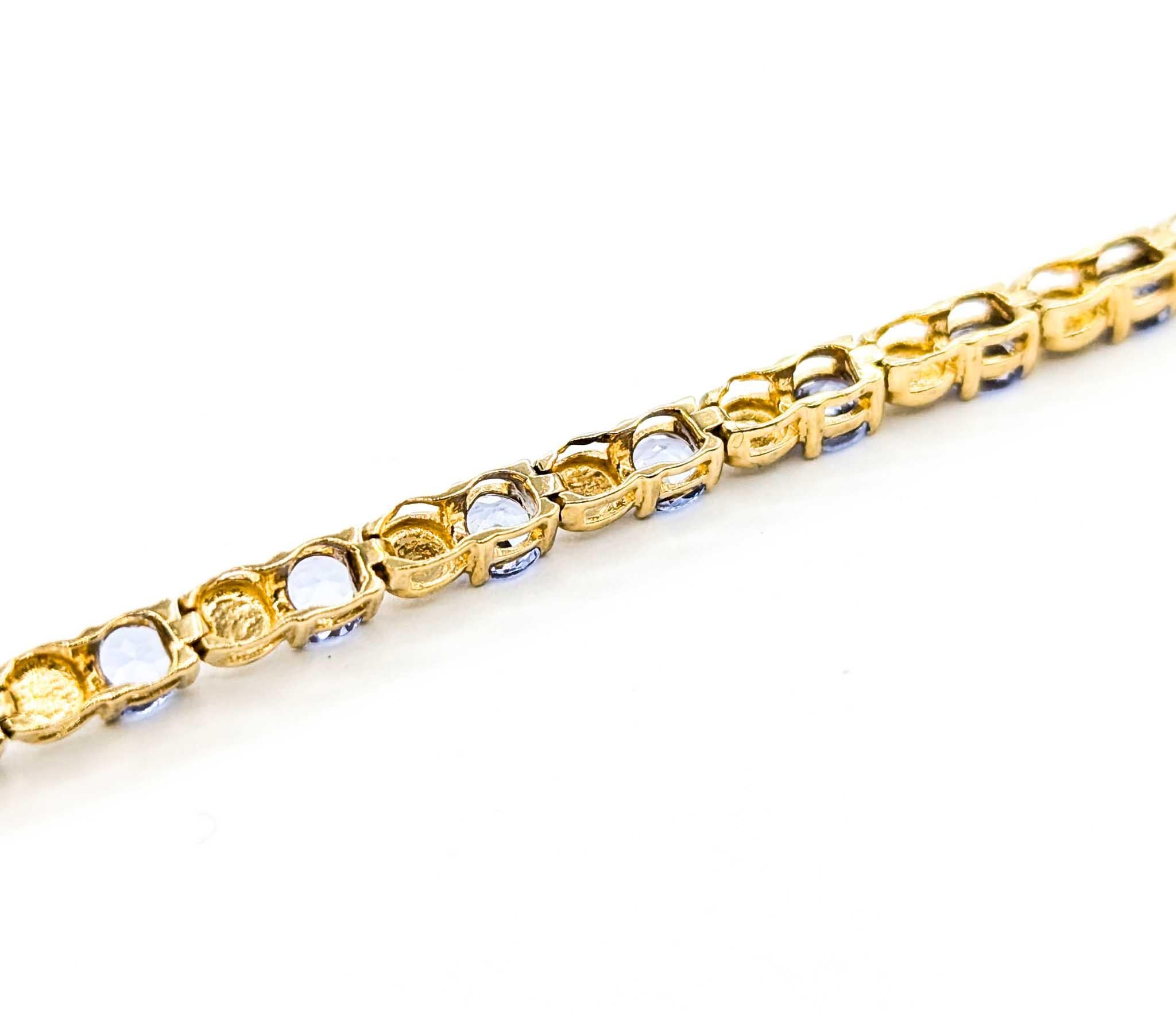 Vintage Tanzanite Line Bracelet in Yellow Gold 1