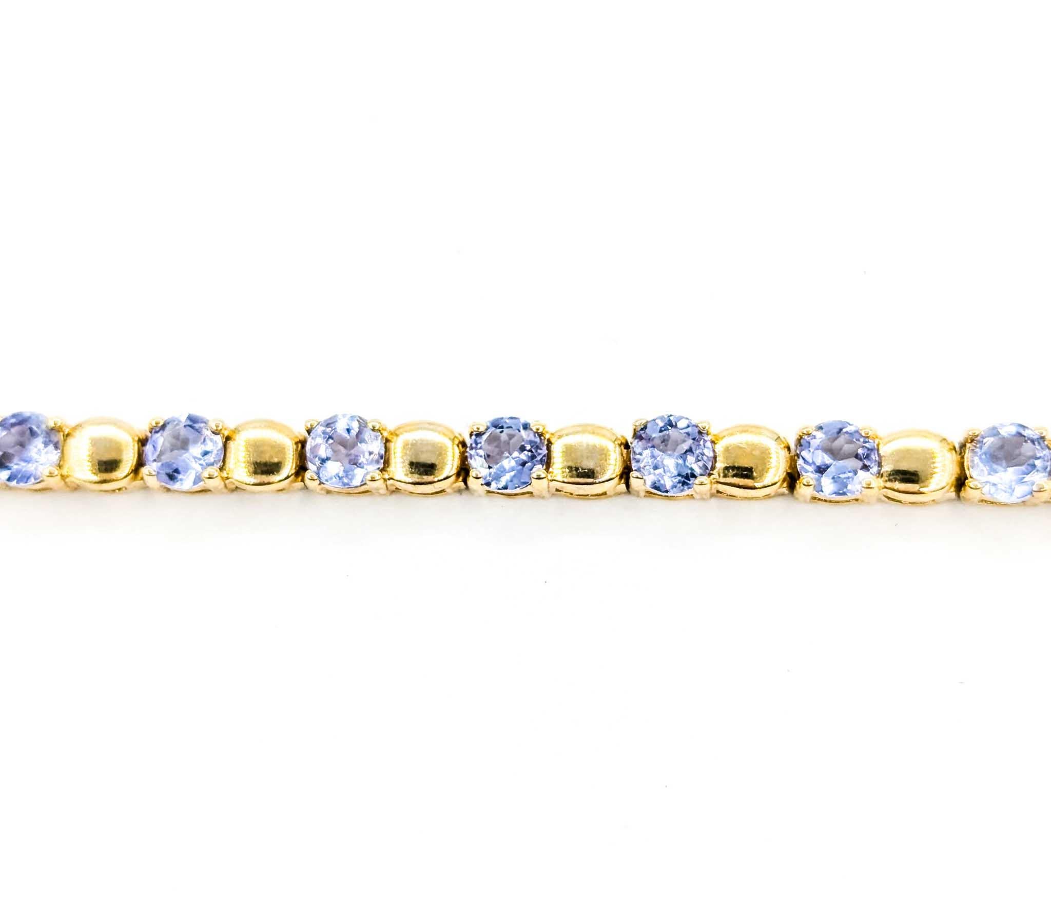 Vintage Tanzanite Line Bracelet in Yellow Gold 3