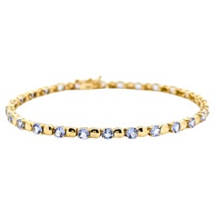 Vintage Tanzanite Line Bracelet in Yellow Gold