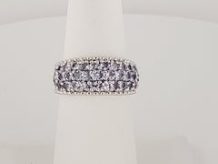 Vintage Tanzanite Ring in 10K White Gold, Size 7