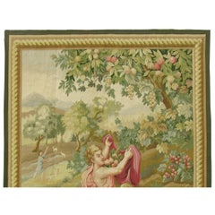 Vintage Tapesrty Depicting Family Mid Harvest 5' X 7'4"