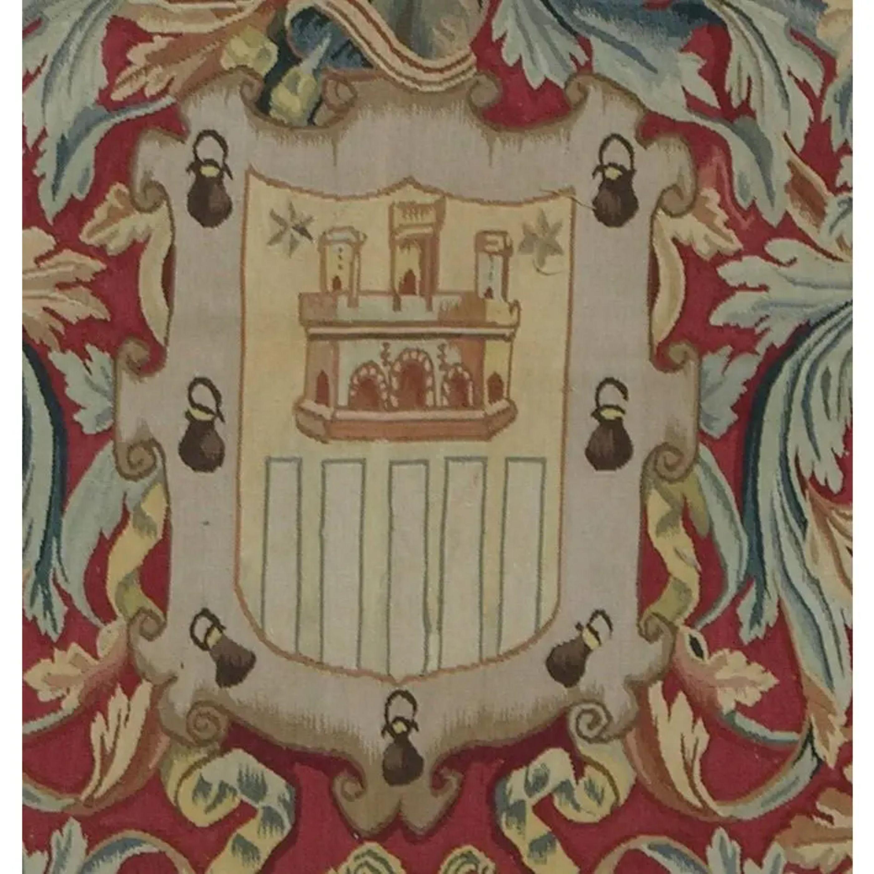 Empire Vintage Tapestry Ddepicting Royal Emblem 3.8X3.9 For Sale