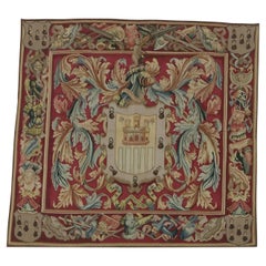 Vintage Tapestry Ddepicting Royal Emblem 3.8X3.9