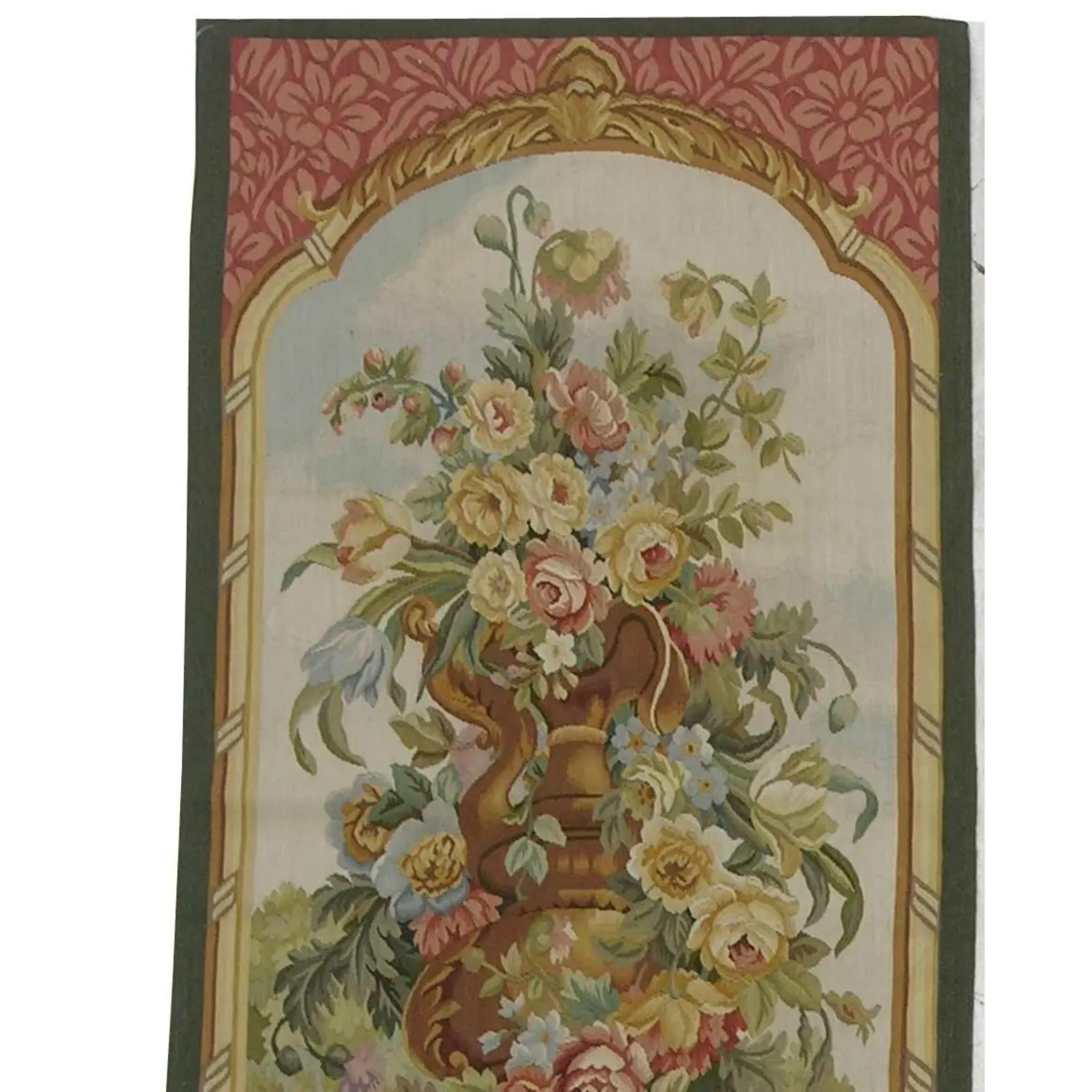 Empire Vintage Tapestry Depciting a Royal Vase 6.2X2.3 For Sale