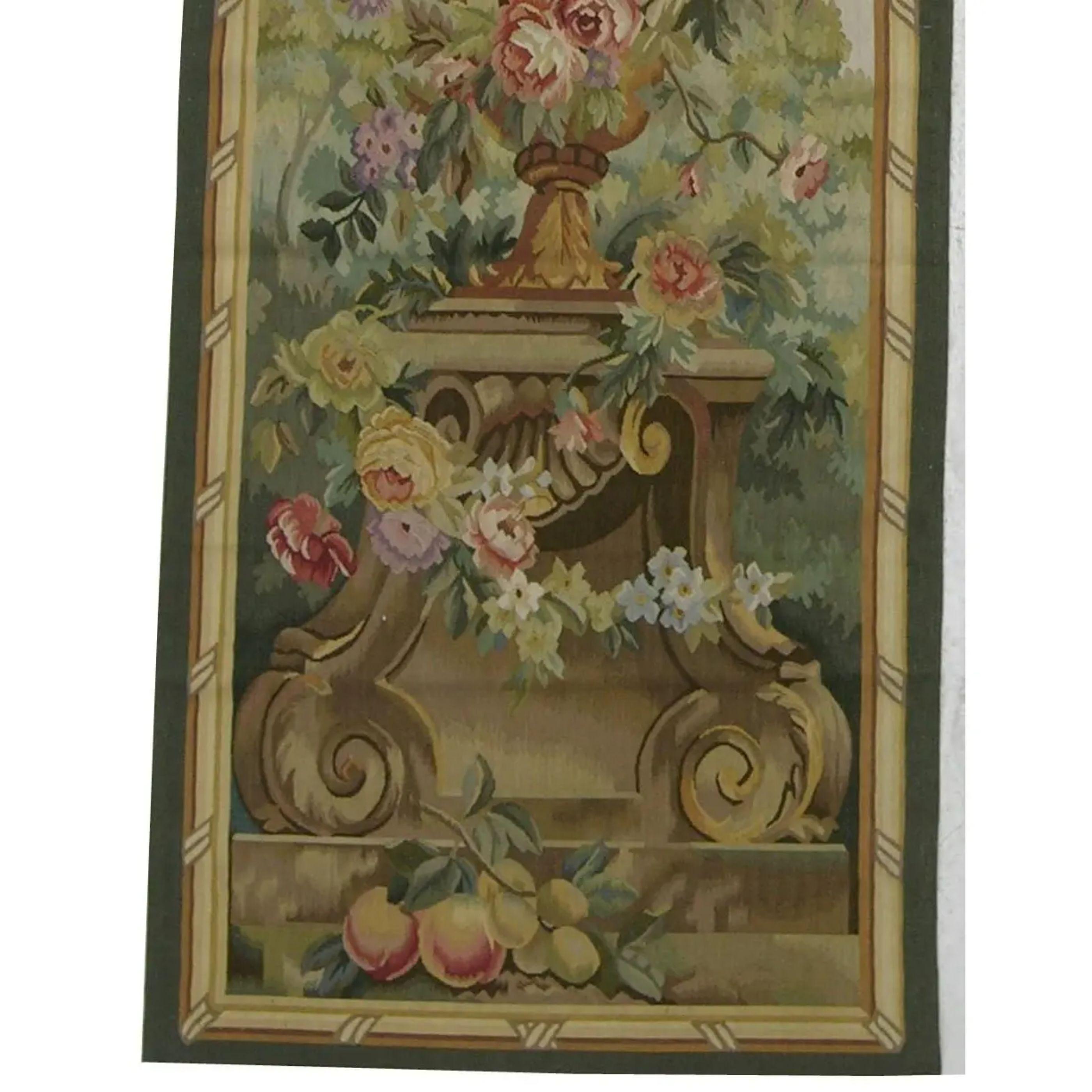 Unknown Vintage Tapestry Depciting a Royal Vase 6.2X2.3 For Sale