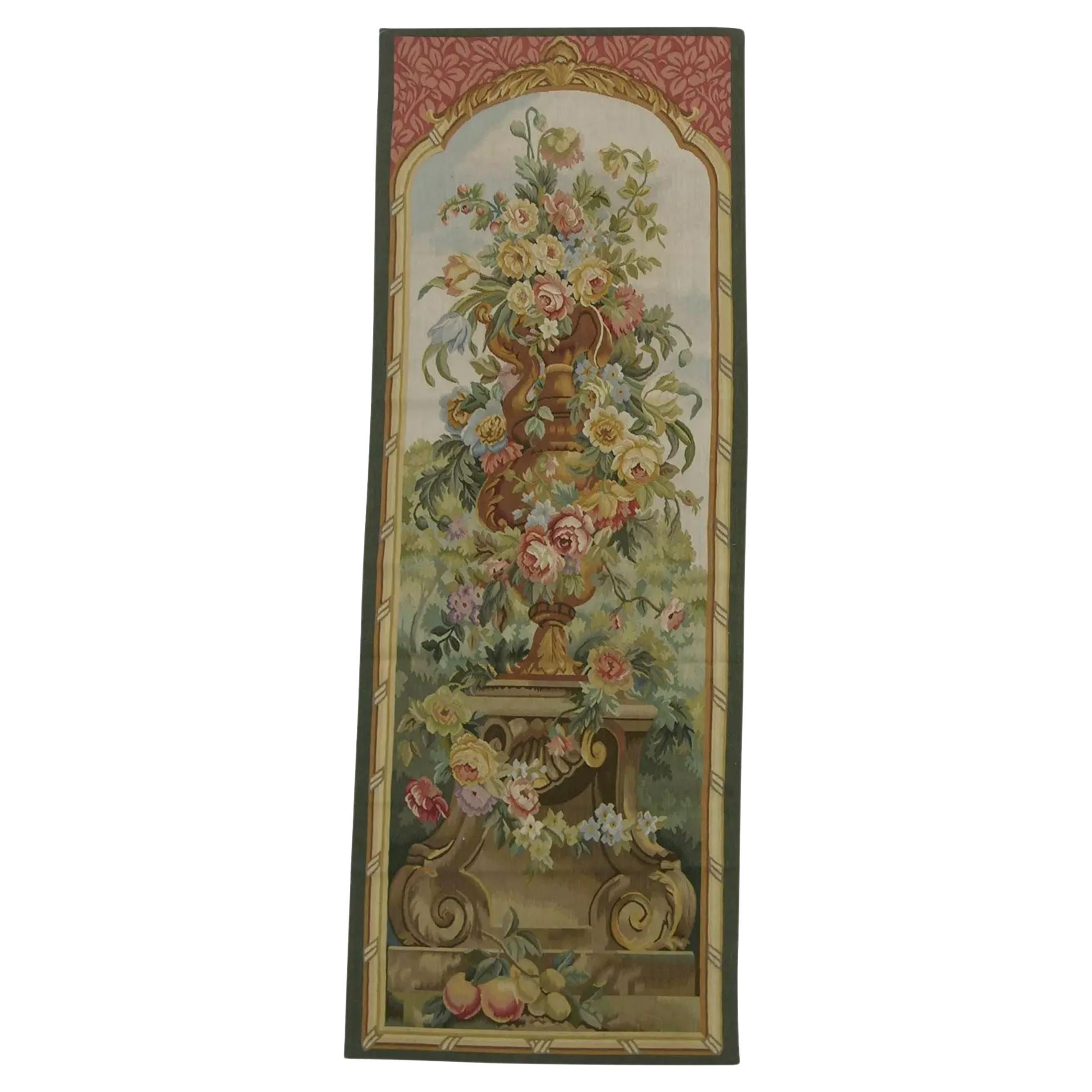 Vintage Tapestry Depciting a Royal Vase 6.2X2.3 For Sale