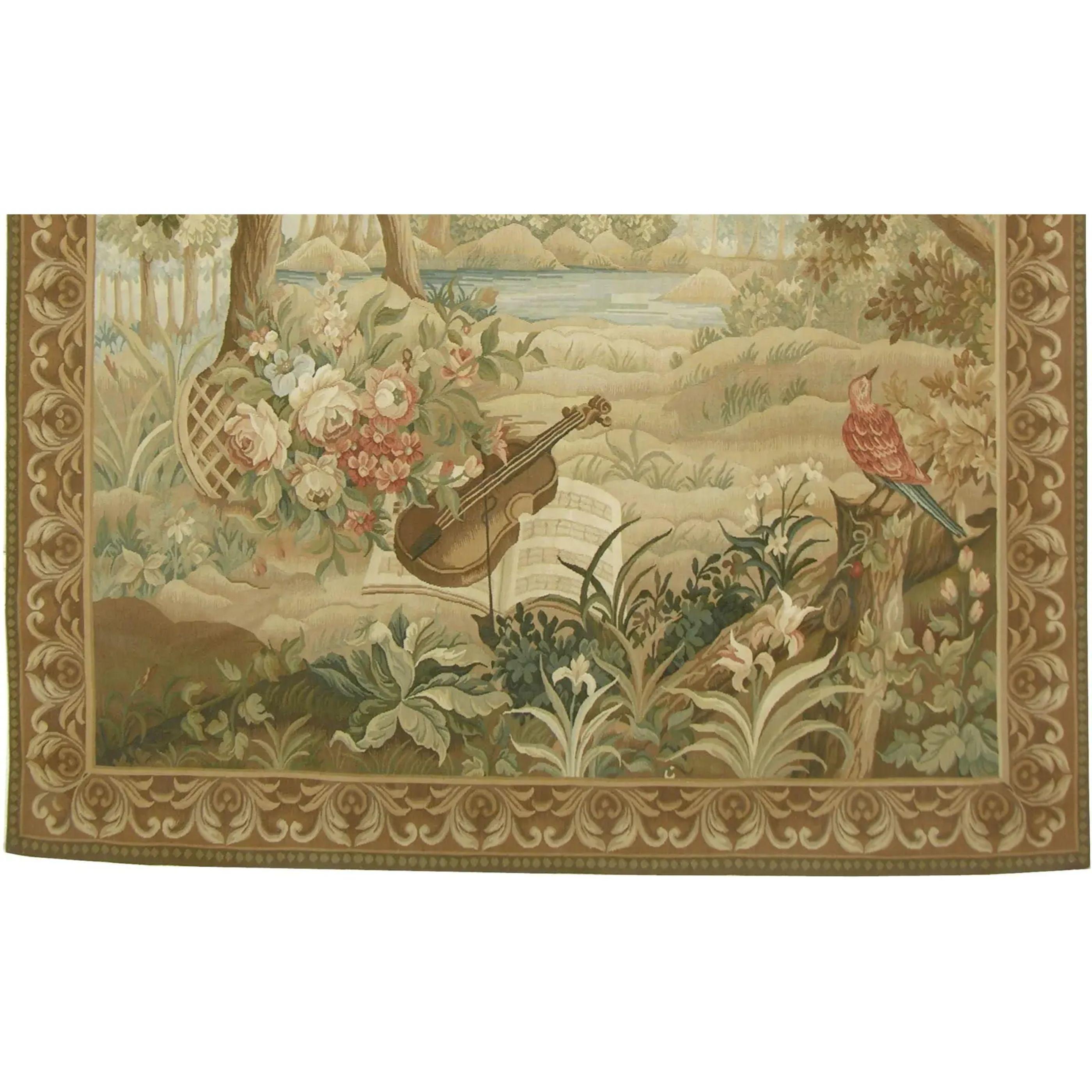 Unknown Vintage Tapestry Depicting a Cello 6.0X5.5 For Sale