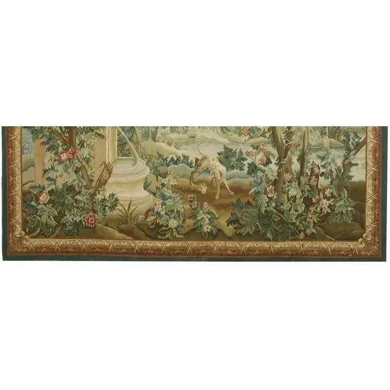 Contemporary Vintage Tapestry Depicting a Hidden Garden 7.5X5