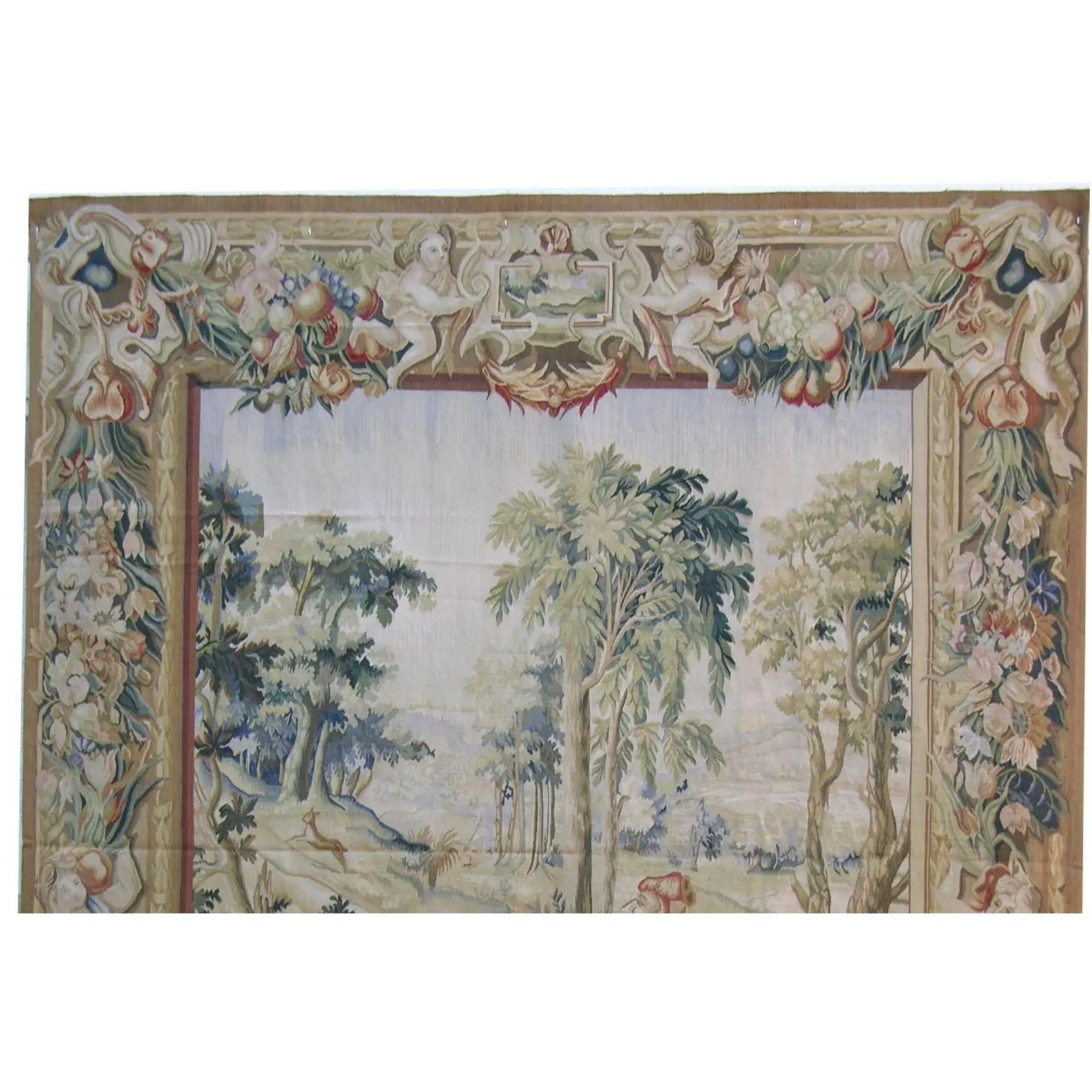Empire Vintage Tapestry Depicting a Hunt 6.8X5.3 For Sale