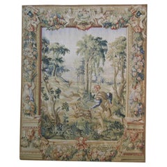 Vintage Tapestry Depicting a Hunt 6.8X5.3