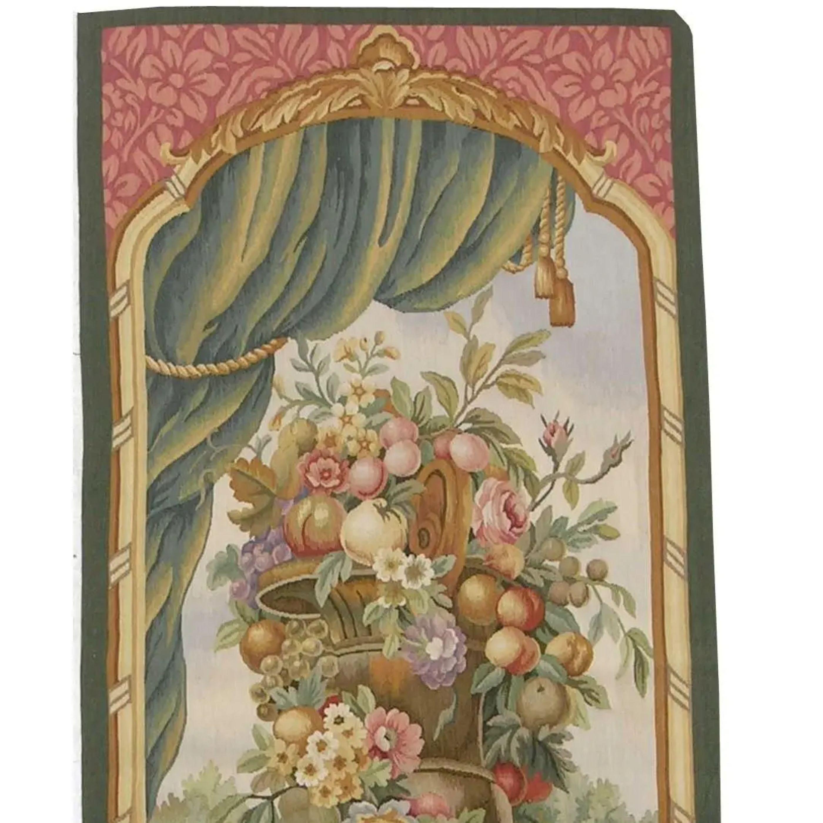 Empire Vintage Tapestry Depicting a Royal Vase 6.2X2.3 For Sale