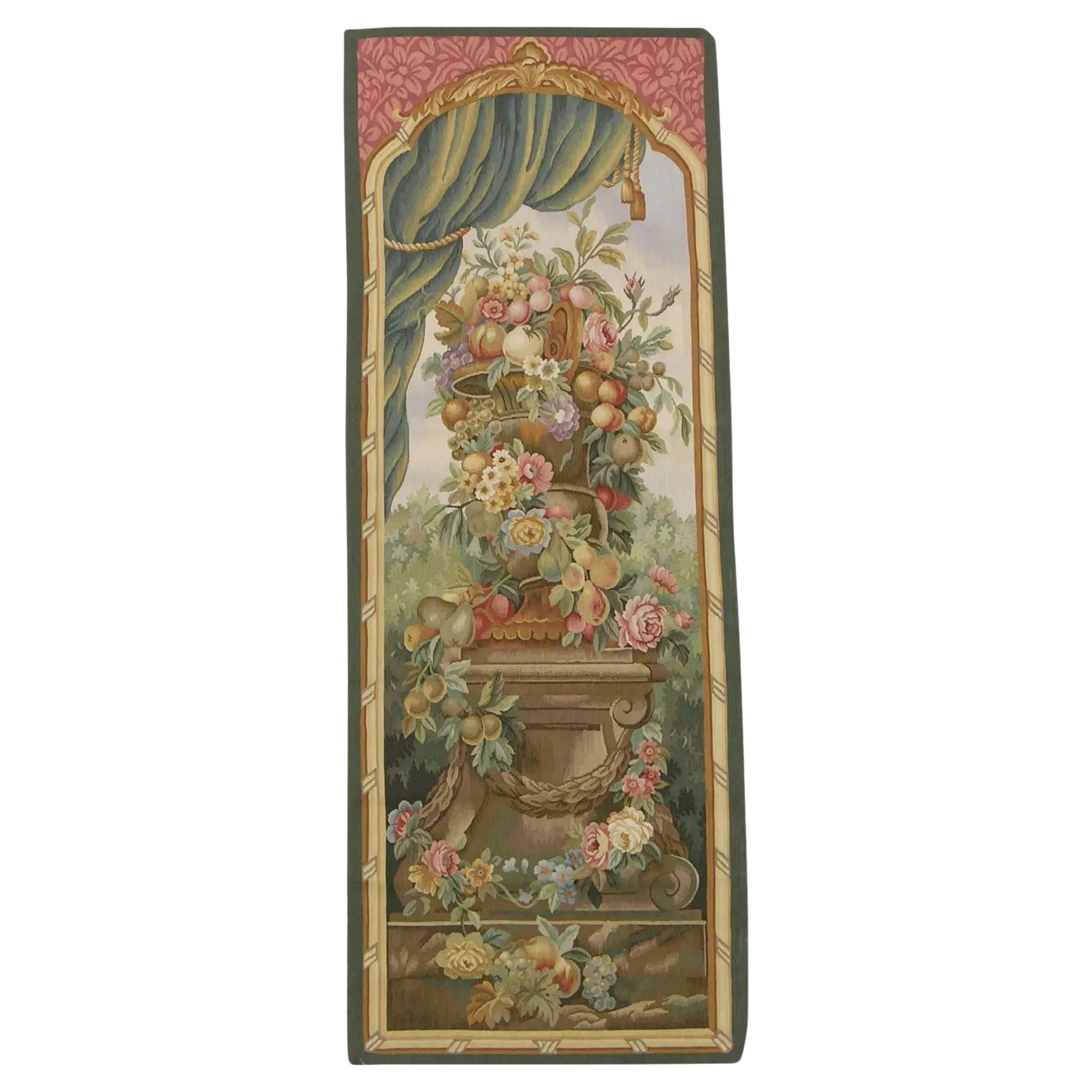 Vintage Tapestry Depicting a Royal Vase 6.2X2.3 For Sale