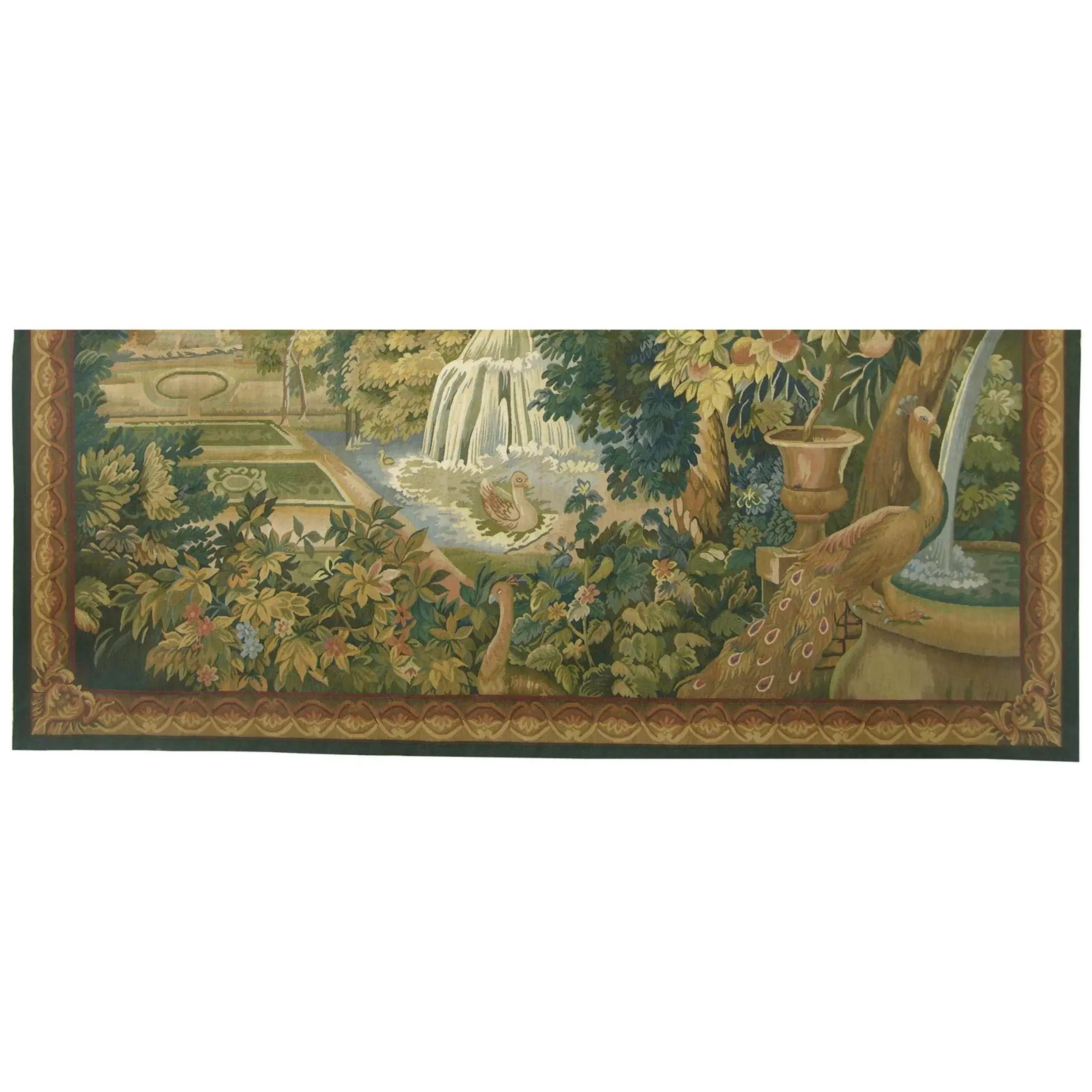 Unknown Vintage Tapestry Depicting A Secret Garden 6.5X6.1 For Sale