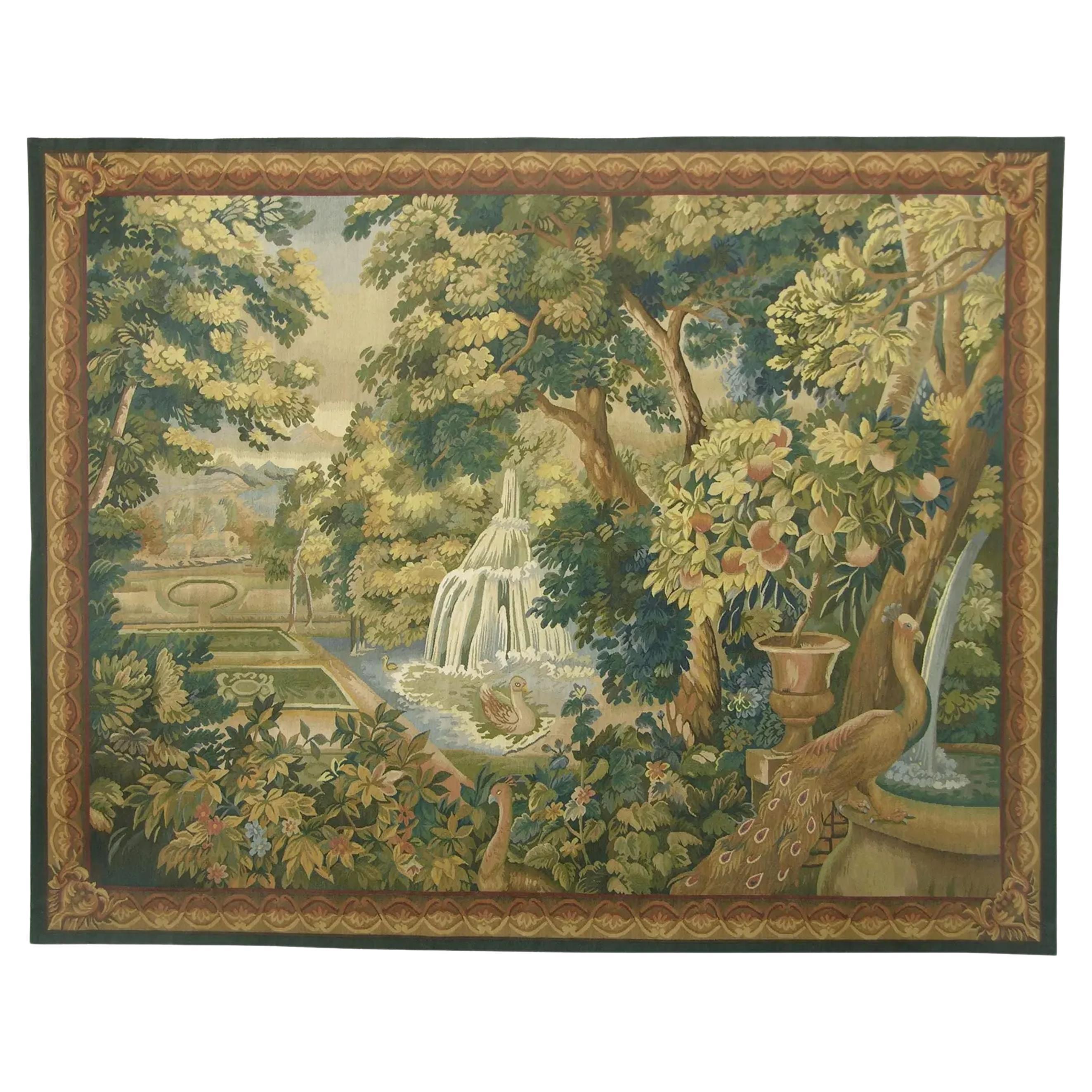 Wandteppich mit der Darstellung eines geheimen Gartens 6,5X6.1 im Angebot