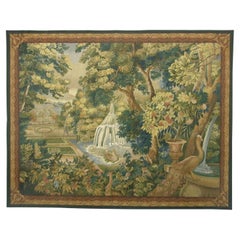 Vintage Tapestry Depicting A Secret Garden 6.5X6.1