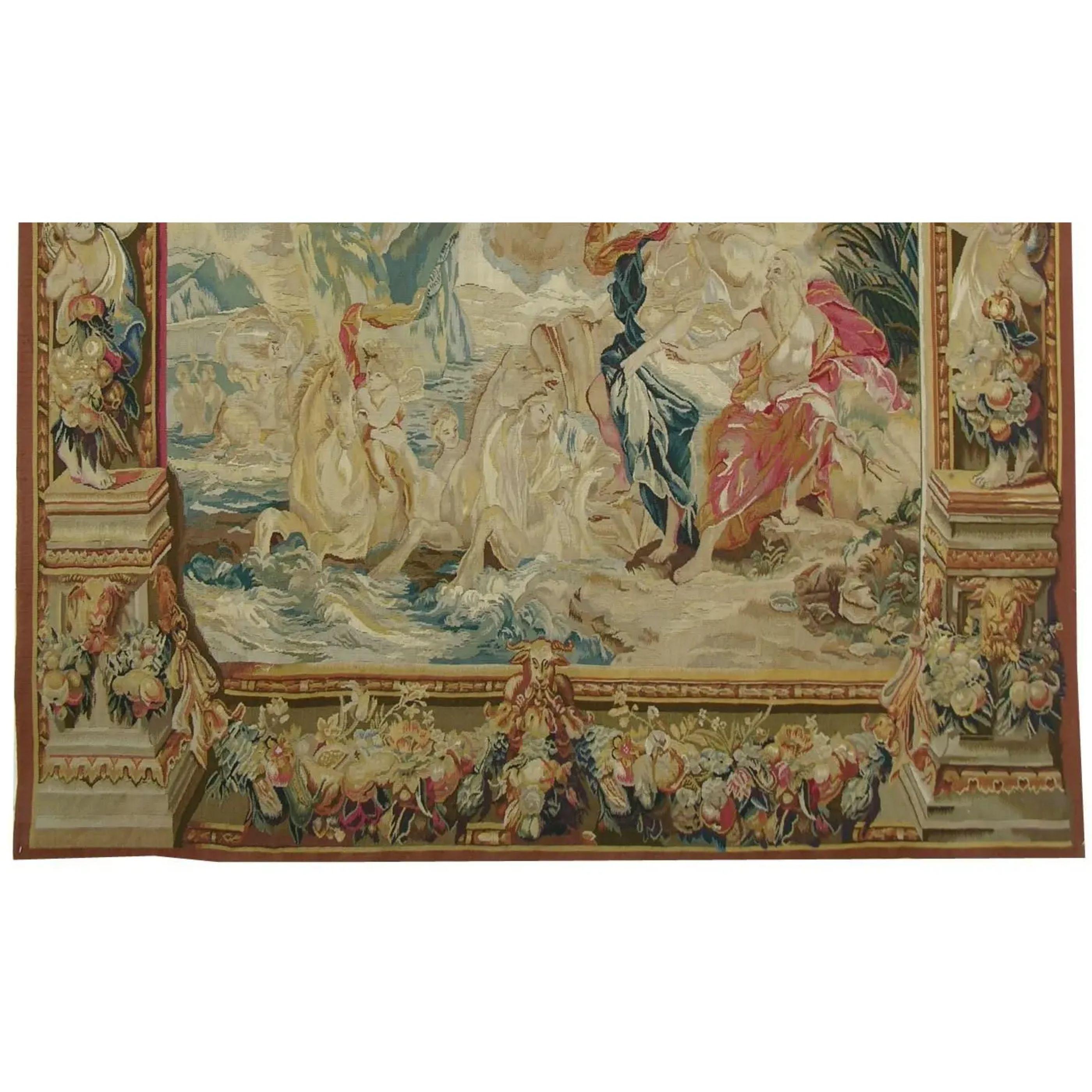 Unknown Vintage Tapestry Depicting Angels 6.8X5.10 For Sale