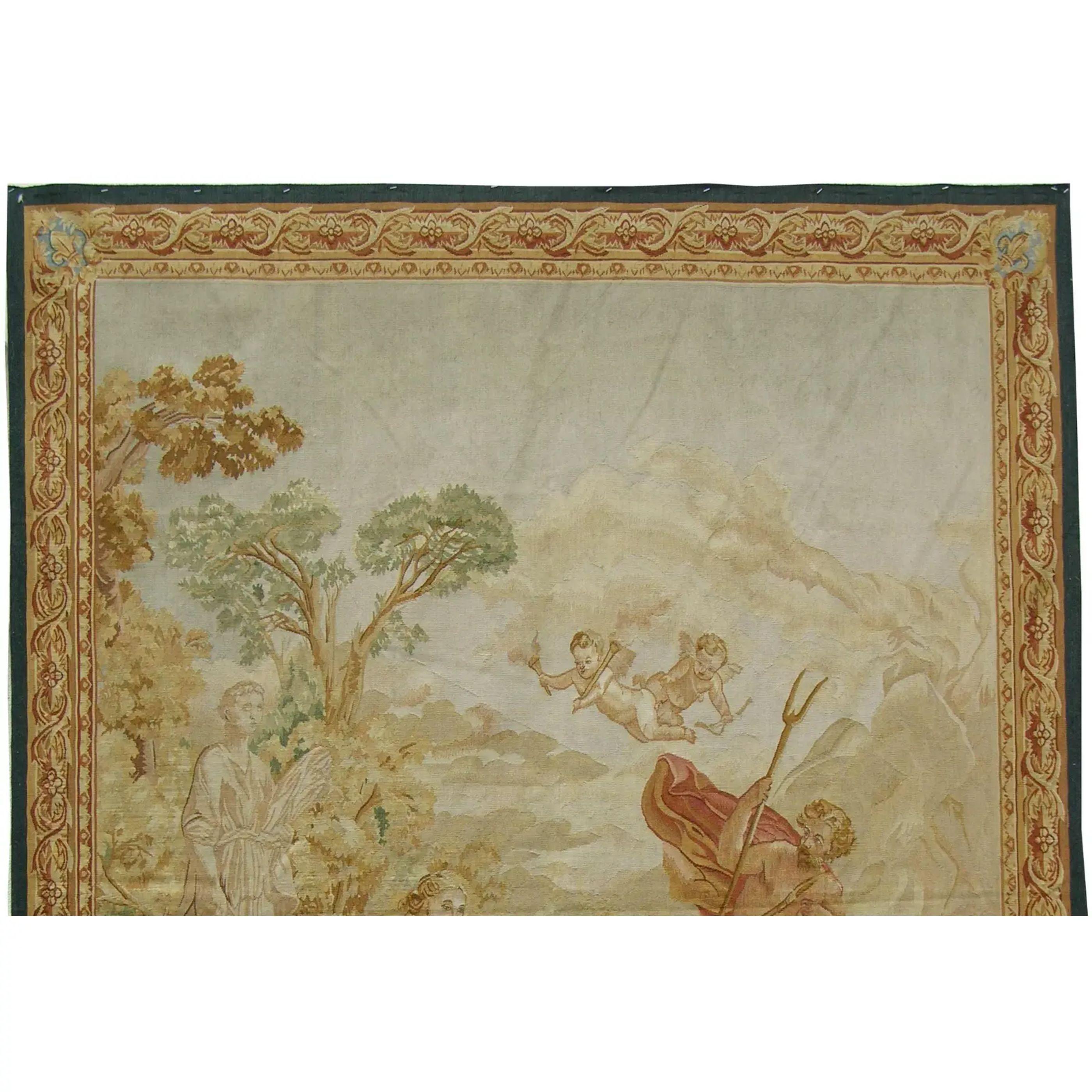 Empire Vintage Tapestry Depicting Angels 7.2X5.4 For Sale