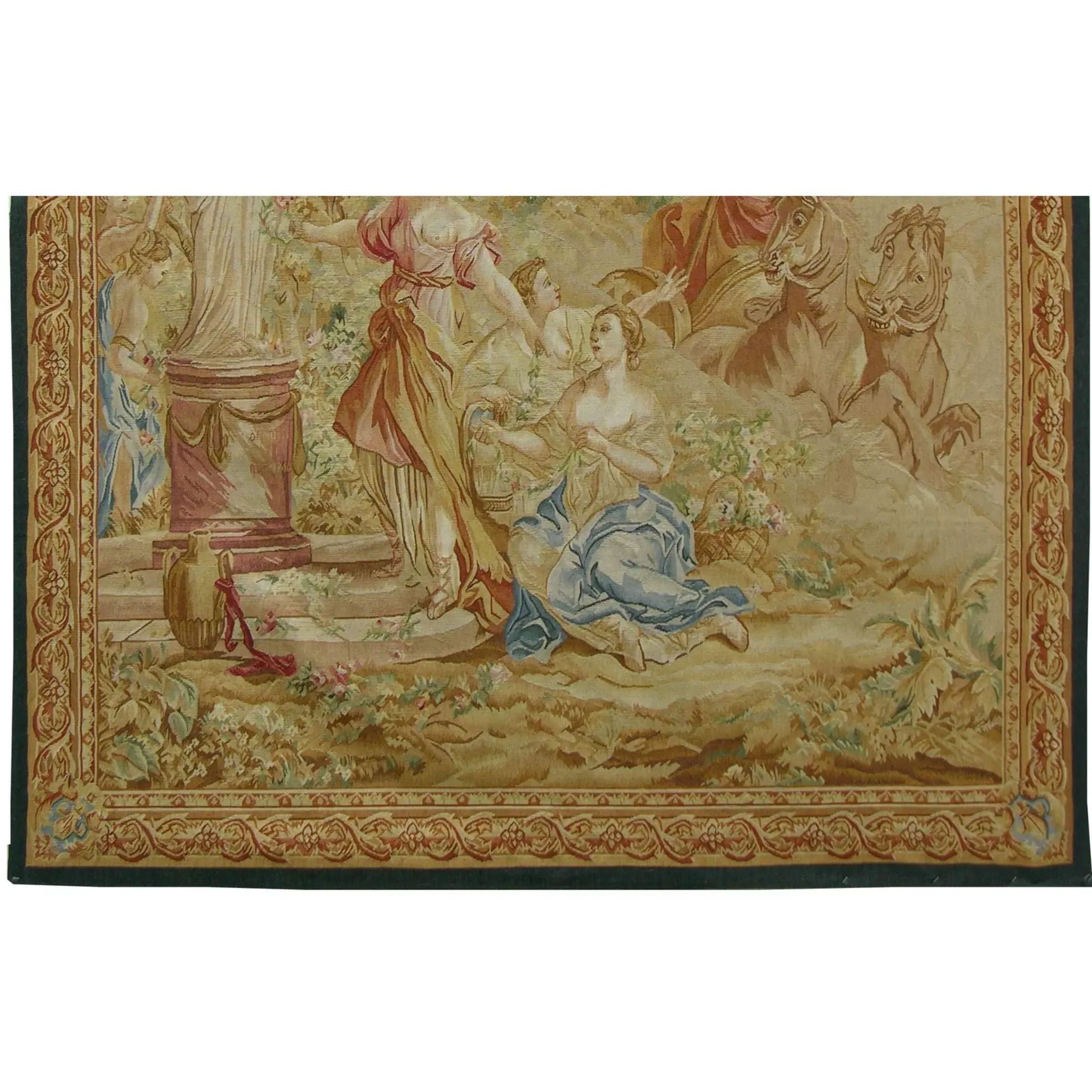 Unknown Vintage Tapestry Depicting Angels 7.2X5.4 For Sale