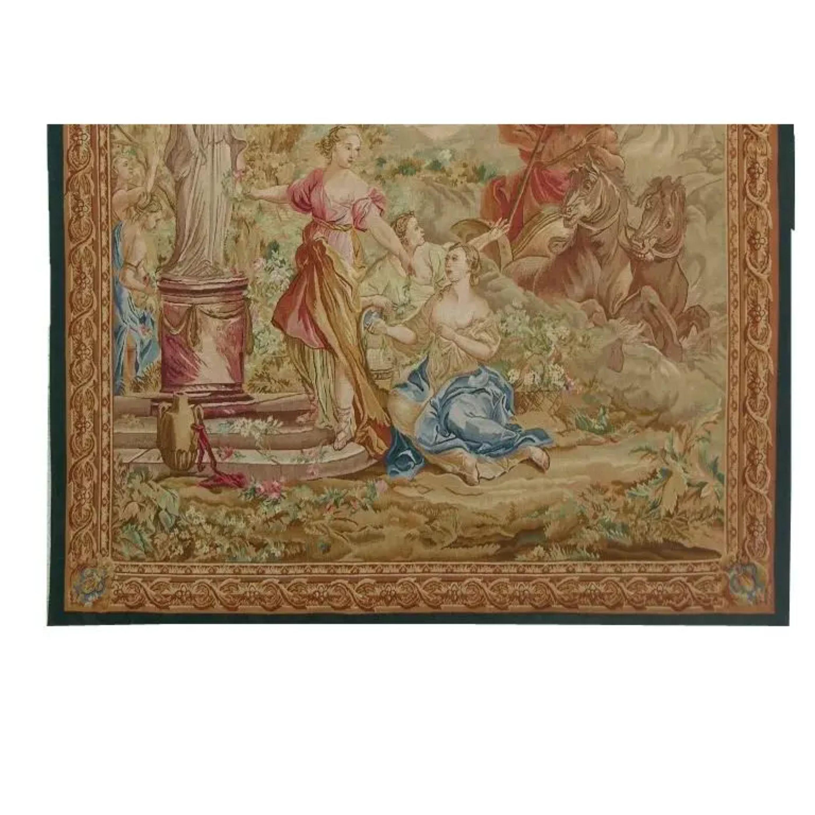 Unknown Vintage Tapestry Depicting Angels 7.3X5.6 For Sale