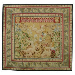 Vintage Tapestry Depicting Angels 8.9 X 8.3