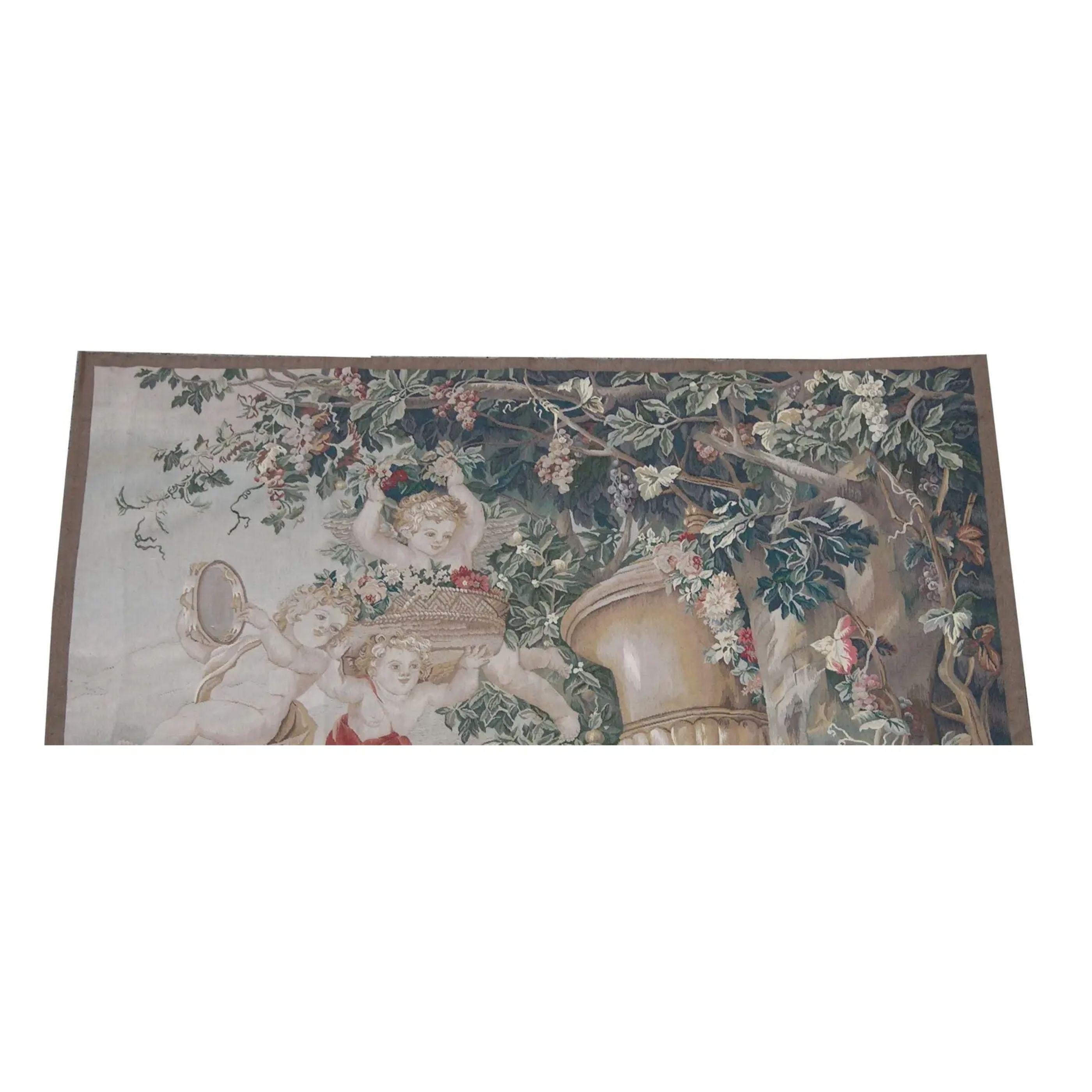 Empire Vintage Tapestry Depicting Baby Angels 5.8X5.5 For Sale