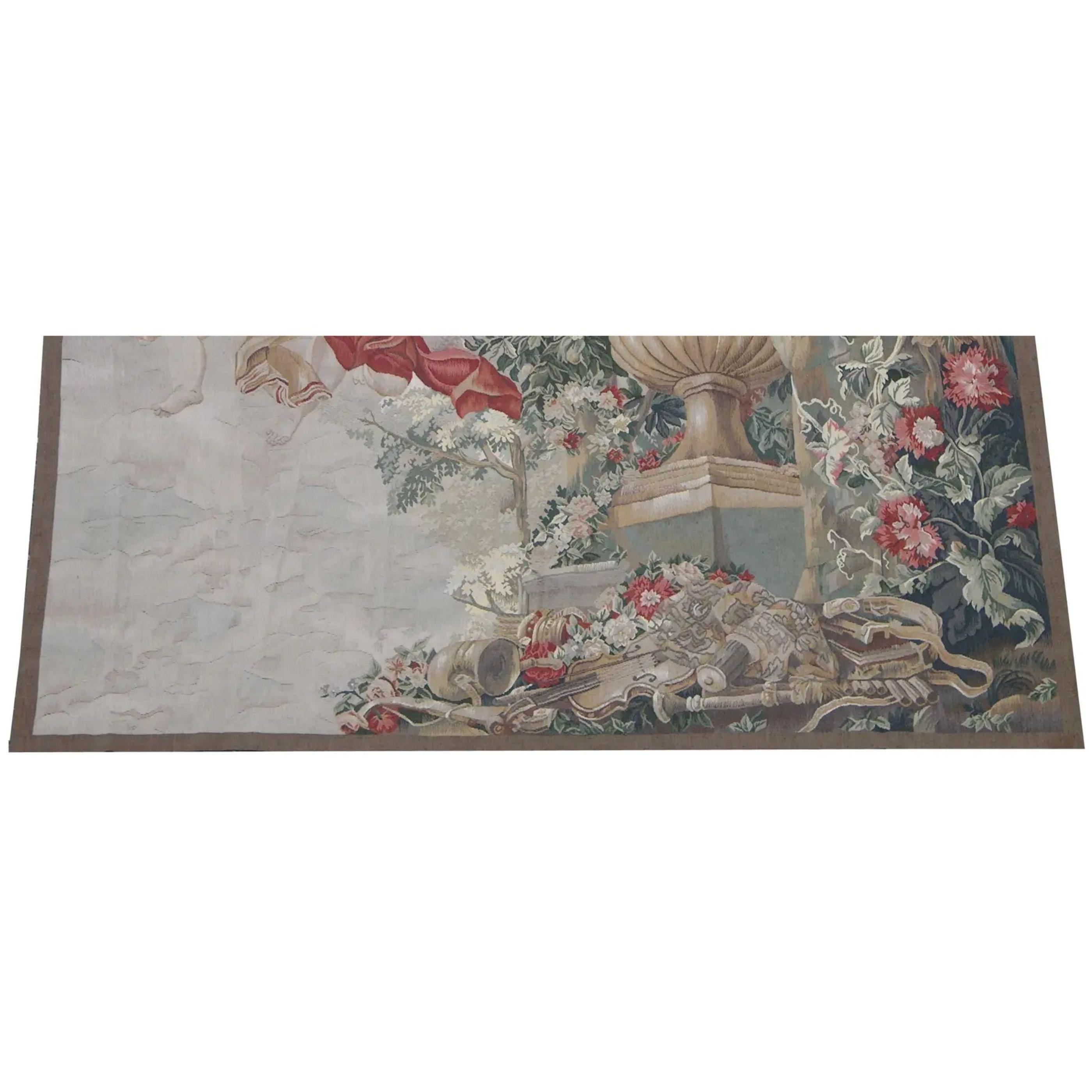 Unknown Vintage Tapestry Depicting Baby Angels 5.8X5.5 For Sale