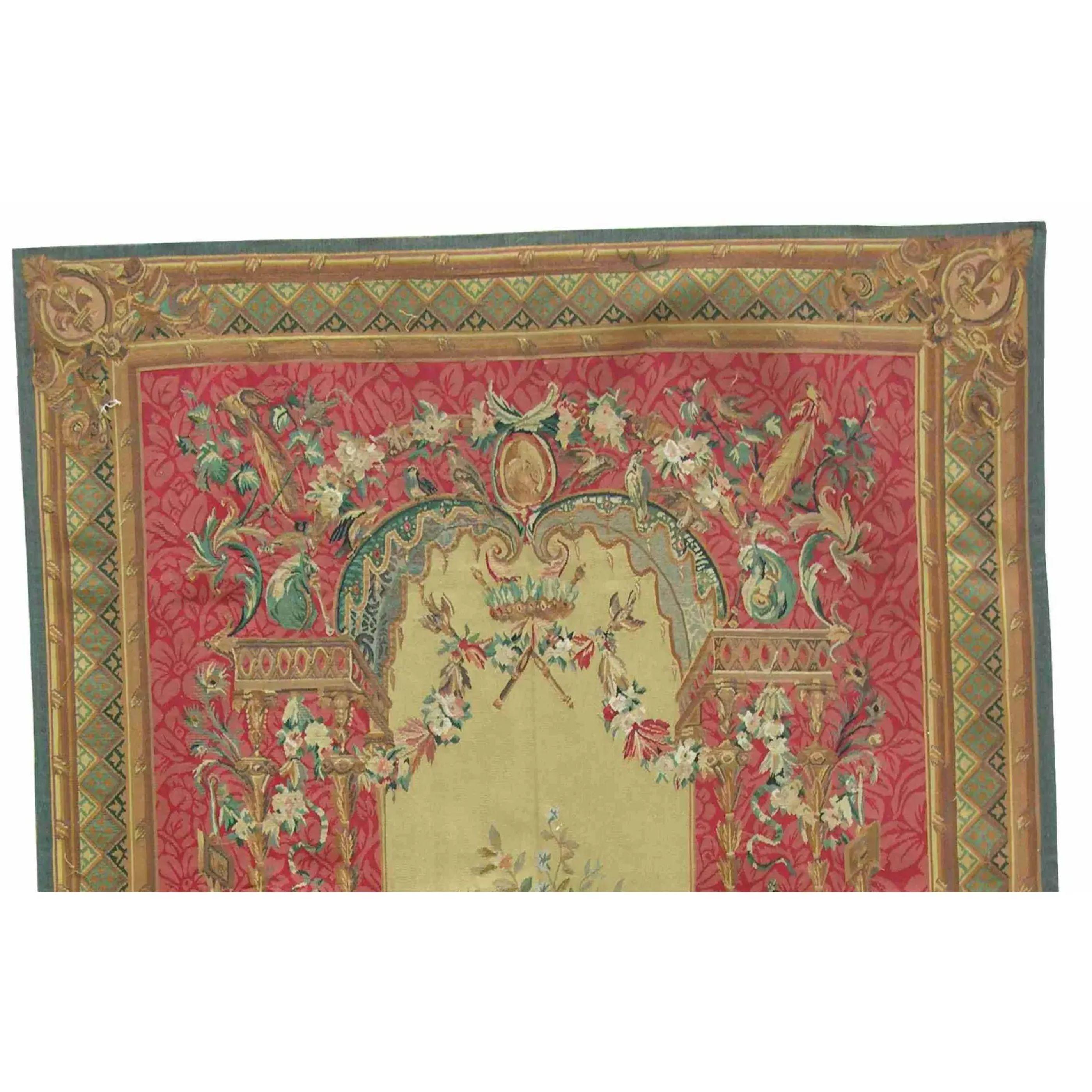 Unknown Vintage Tapestry Depicting Children Playing Music 6.0X4.6 For Sale