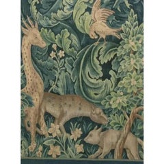 Vintage Tapestry Depicting Exotic Animals 5 X 3