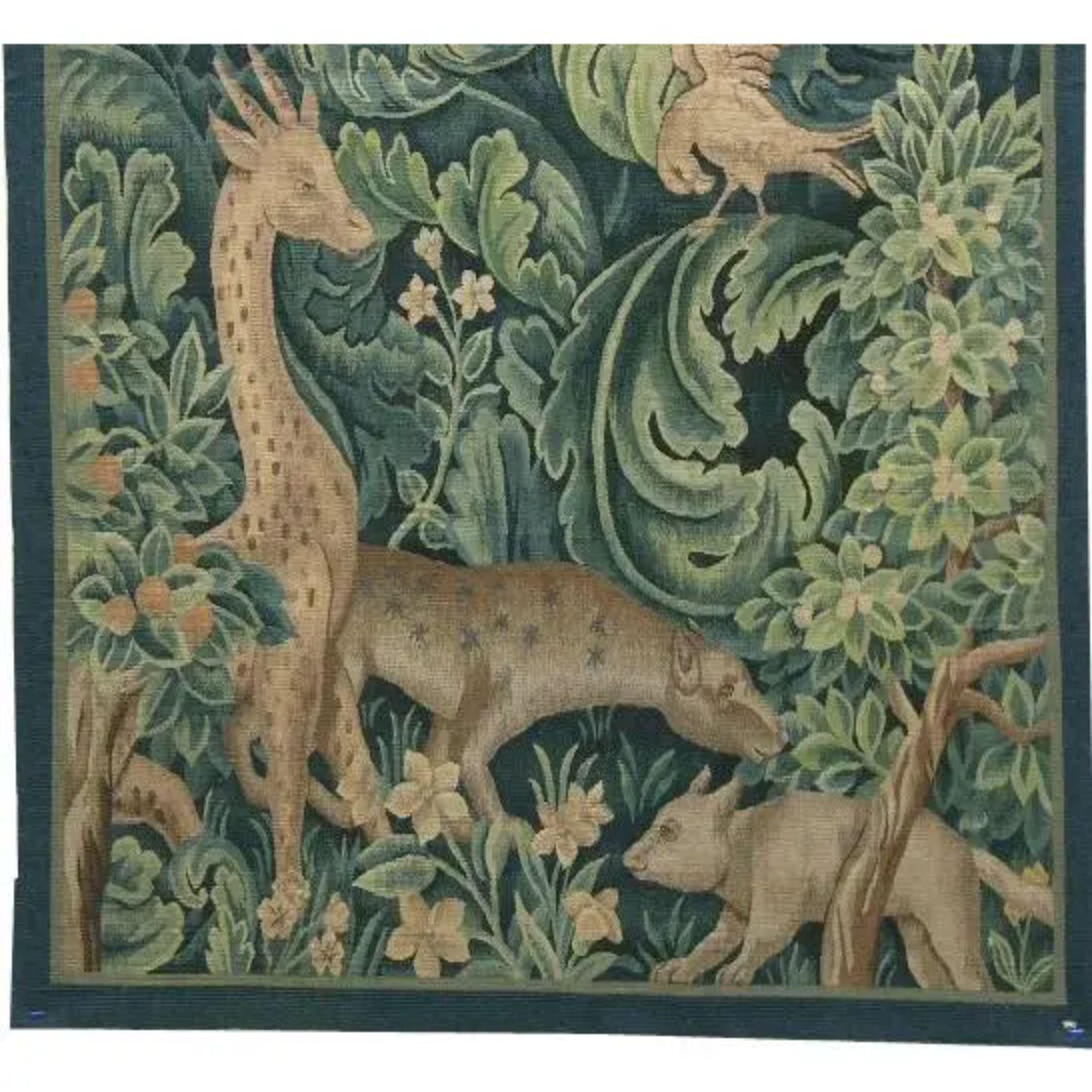 Empire Vintage Tapestry Depicting Exotic Animals 5 X 3 For Sale