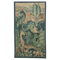 Vintage-Wandteppich mit exotischen Tieren, 5 X 3