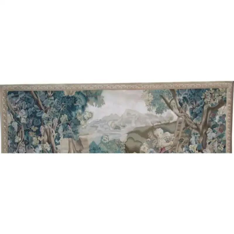 Unknown Vintage Tapestry Depicting Grape Harvest 7.8X4.11 For Sale