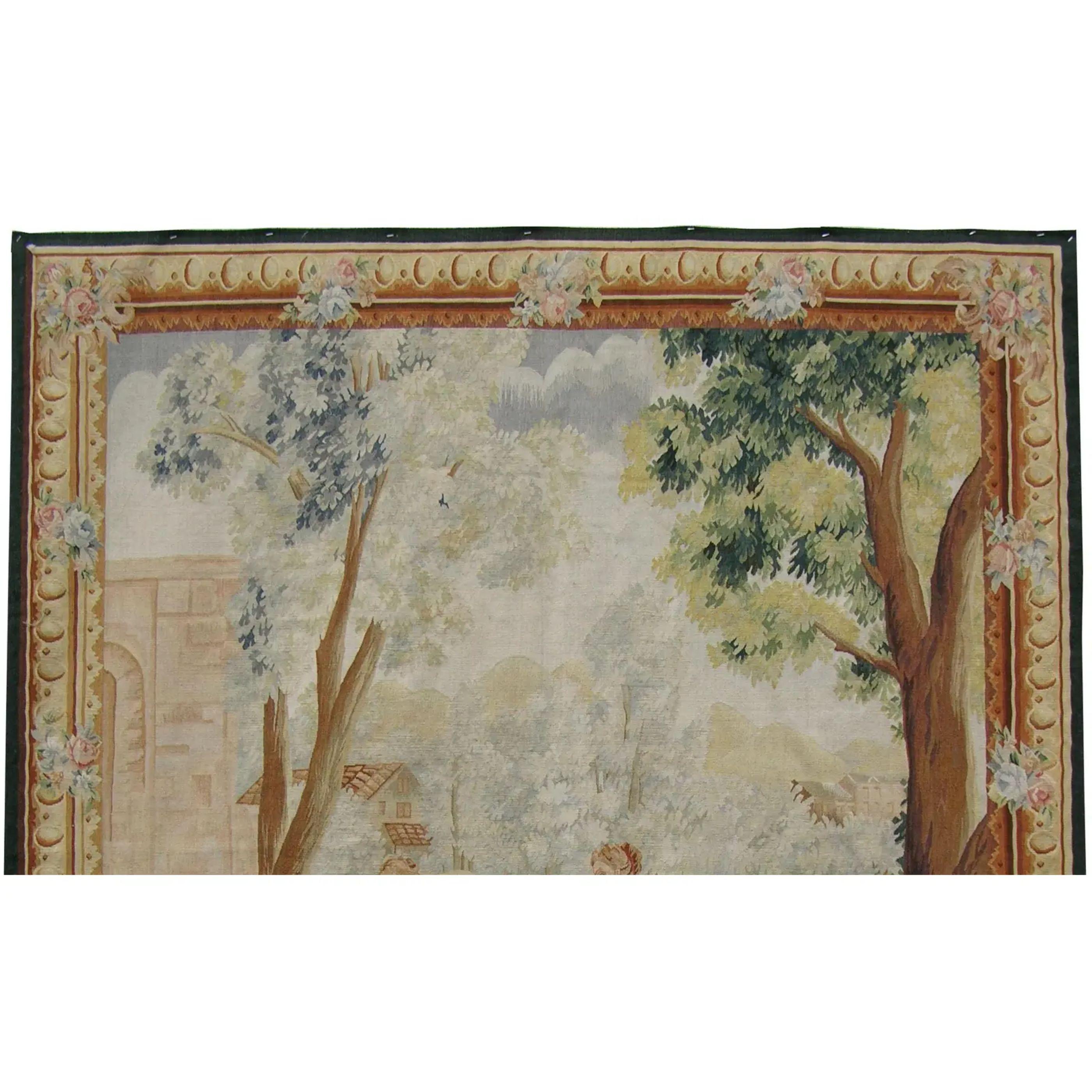 Empire Vintage Tapestry Depicting Mother and Her Children 6.4X5.3 For Sale