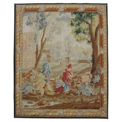 Vintage-Wandteppich mit der Darstellung von Mutter und ihren Kindern 6,4X5.3