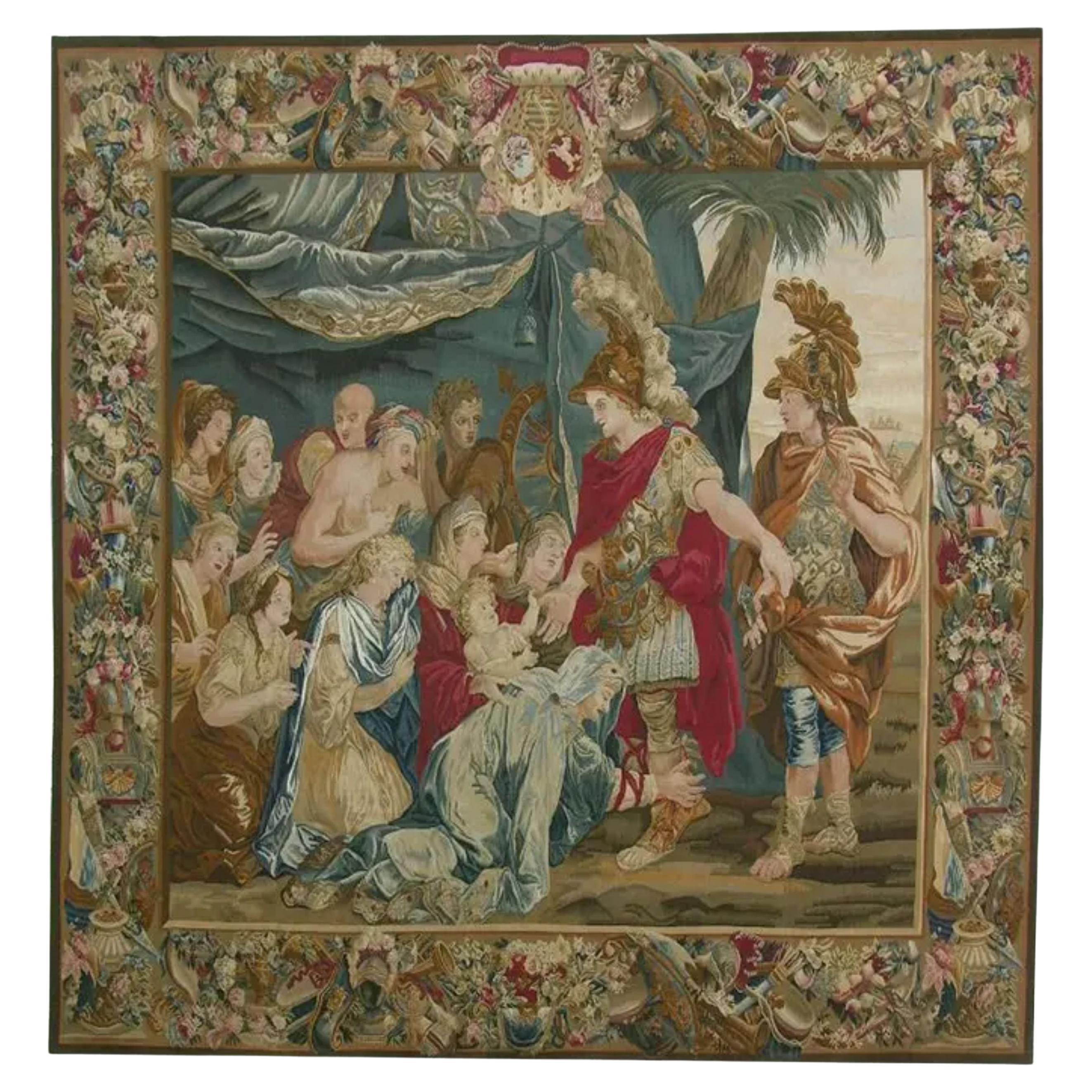 Vintage Tapestry Depicting Royal Commanders 7.1X6.10 For Sale